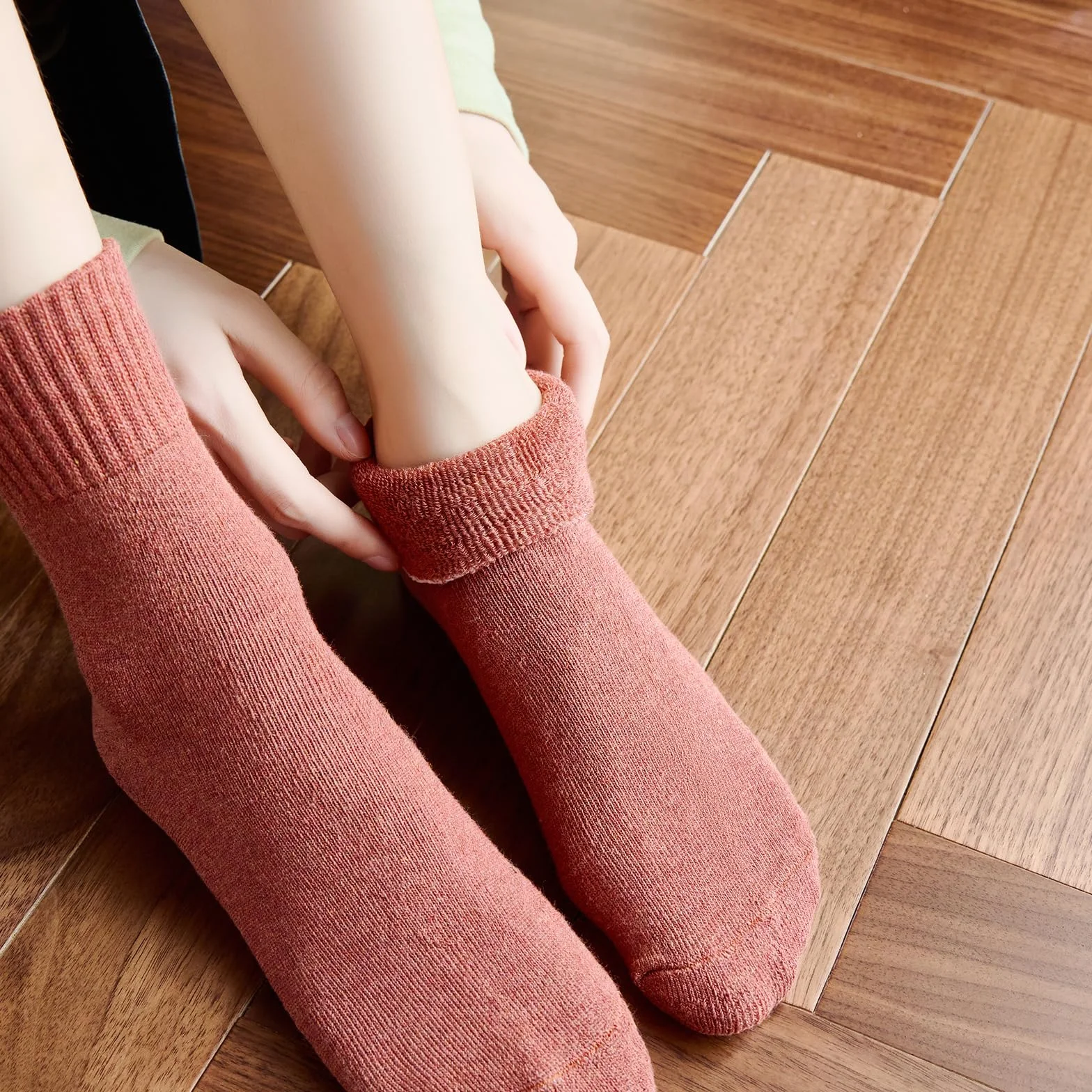 MOSOTECH Calcetines Termicos de Mujer, 5 Pares Calcetines Invierno Cálidos de Confort Casual, Talla única 35-42