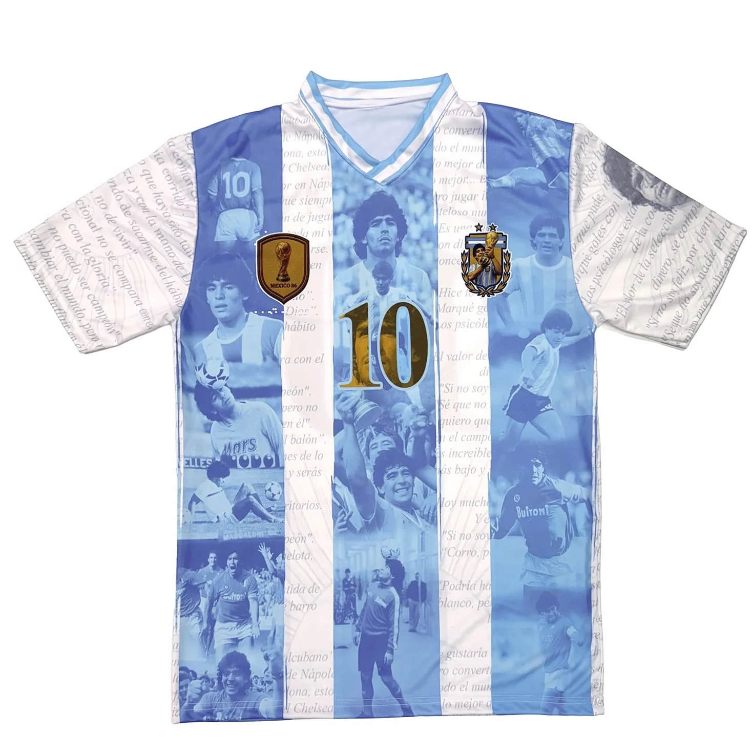 Soul up Camiseta de Fútbol Diego Armando Maradona - El Pibe de Oro. Réplica Oficial. Camiseta de Fútbol Argentina para Niño y Adulto.