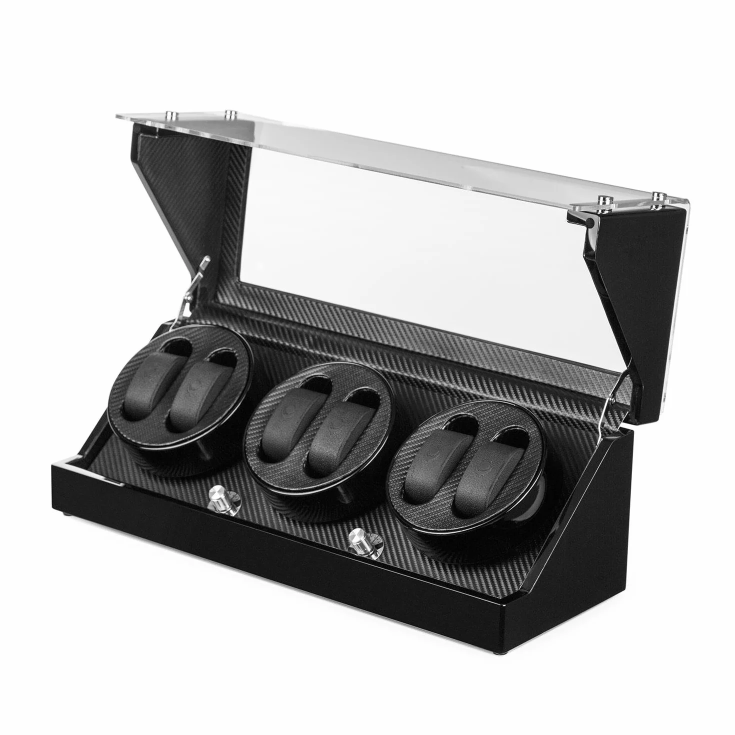 KLARSTEIN CAPM Bobinadora Estuche Vitrina para Relojes 6 Relojes 4 Programas Rotación Negro