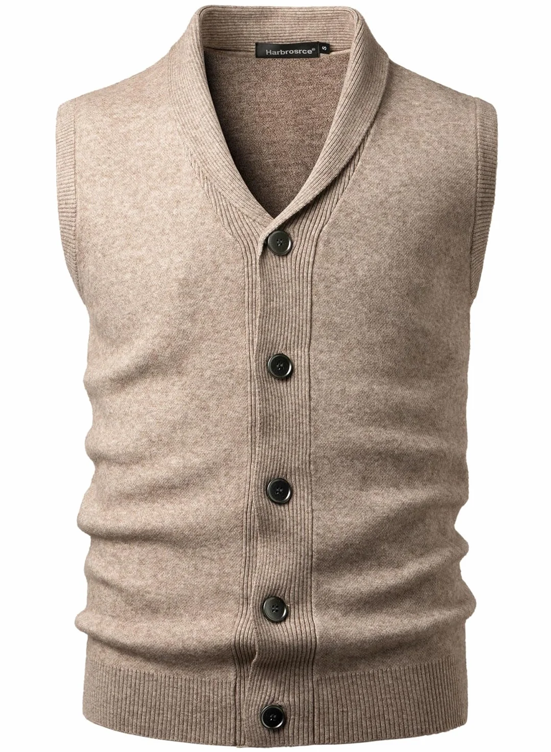Chalecos de Punto para Hombre Jerséis sin Mangas Cárdigan con Botones
