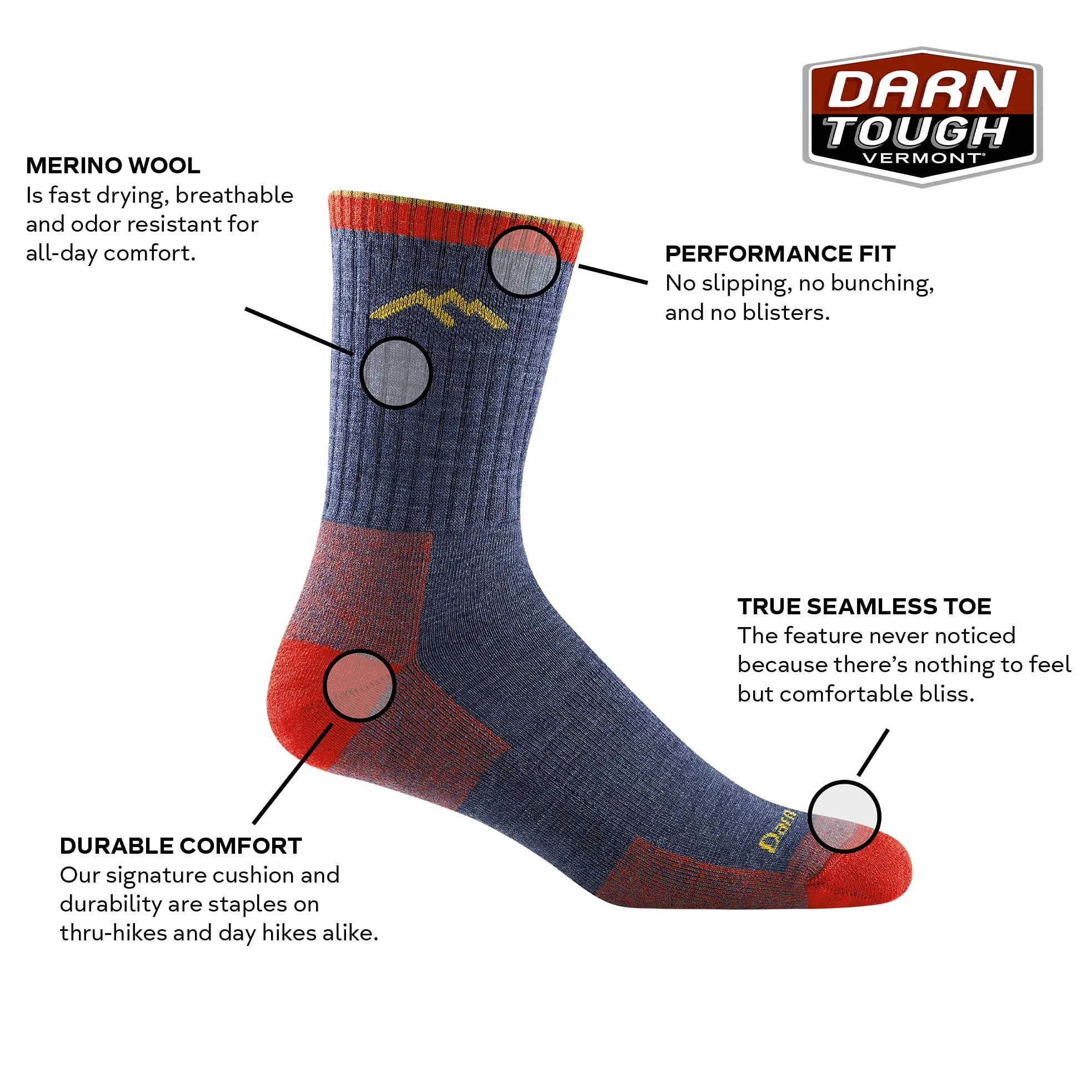 Darn Tough 1405 Calcetines Hombre