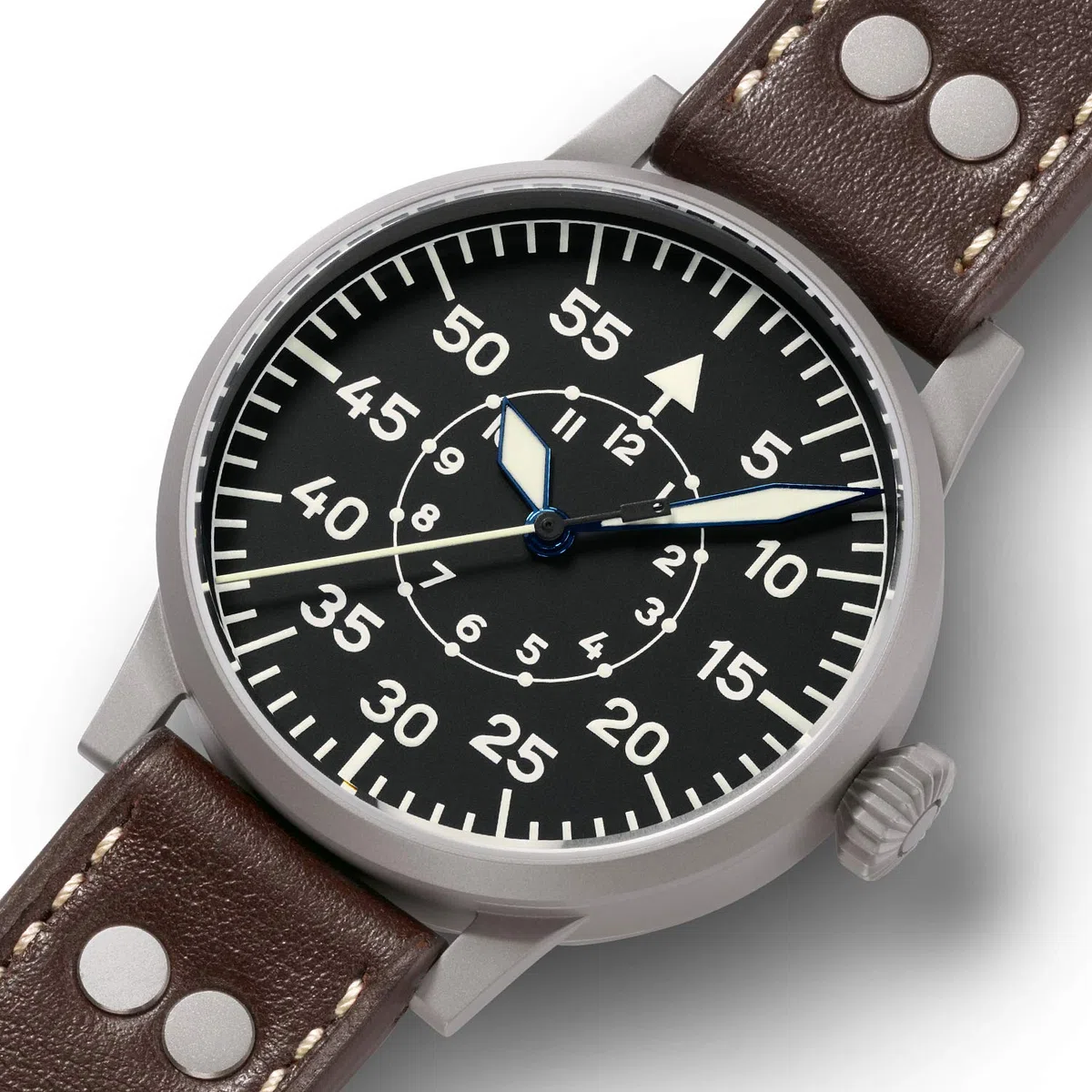 Laco Reloj de Aviador Original Kempten Fabricado en Alemania – 39 mm de diámetro – Reloj de Cuerda Manual – Acabado excepcional – Resistente al Agua