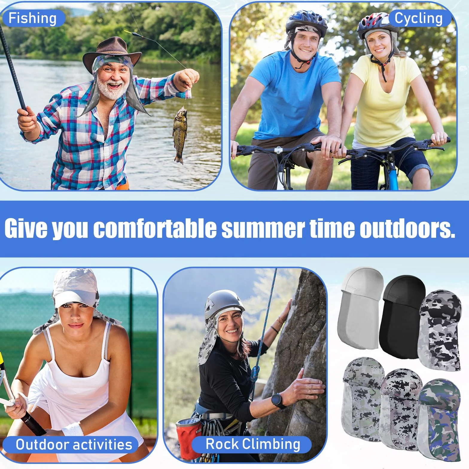 Helmet Liner with Neck Mask Cooling Skull Cap Sweat Wicking Cycling Running Hat