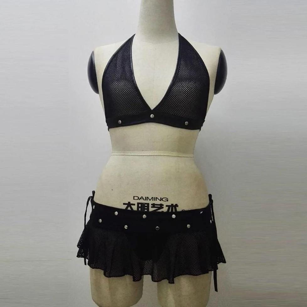 Ropa Interior erótica para Mujer, Conjunto de Ropa Interior Sexy de Malla para Mujer (Talla única Negra)