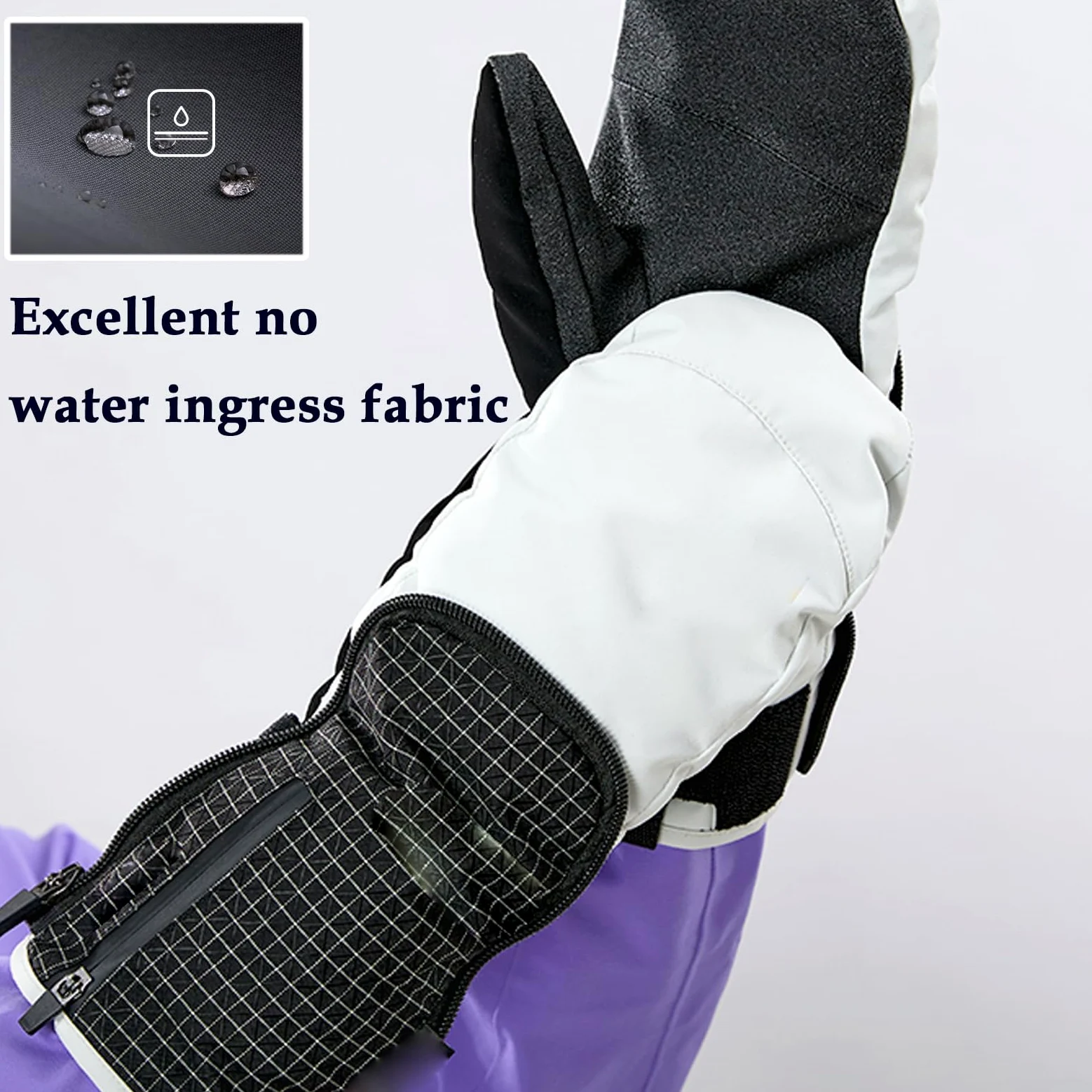 Guantes de Esquí, Manoplas cálidas de Invierno para Hombre Mujeres, Guantes de Moto Invierno Impermeable, Regalos para Hombres y Mujeres,[a] White,M