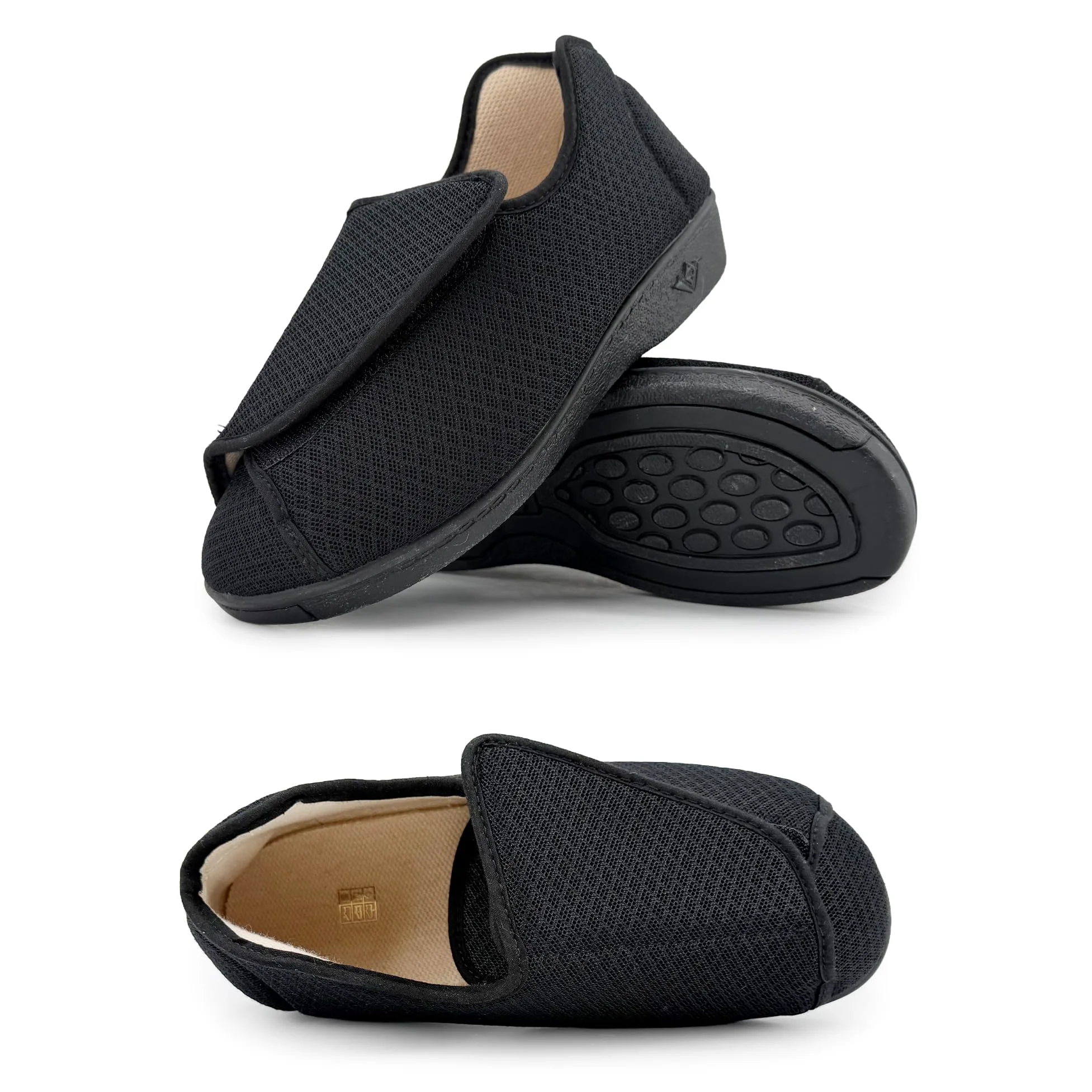 Zapatillas Casa Mujer Pantuflas Antideslizantes Cierre Autoadherente Ajustable Pies Hinchados Ancho