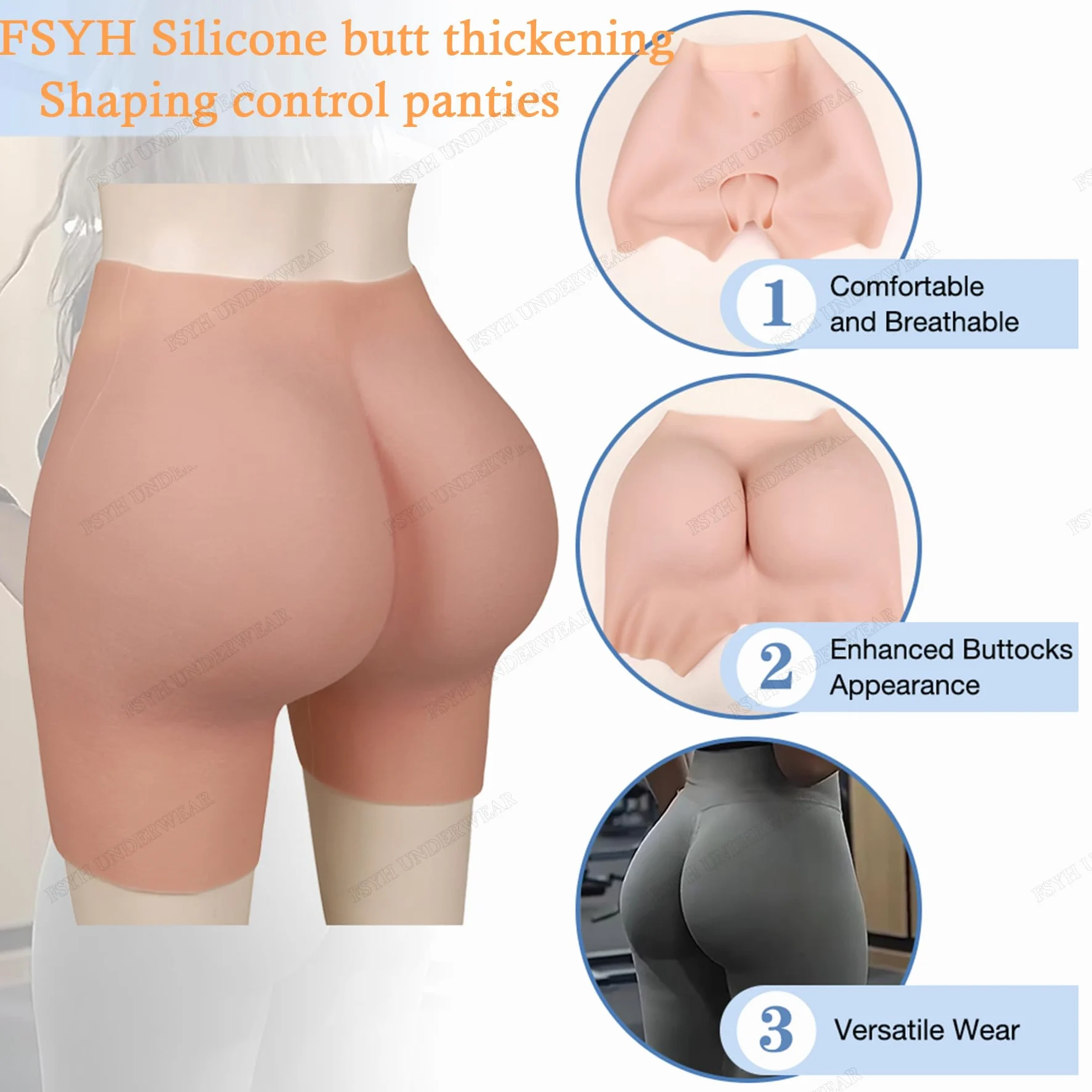 FSYH Silicona Hips Enhancer Panty Butt Lift Shaper Control Pantalones Mujeres Push Up Hips para Drag Queen Crossdresser