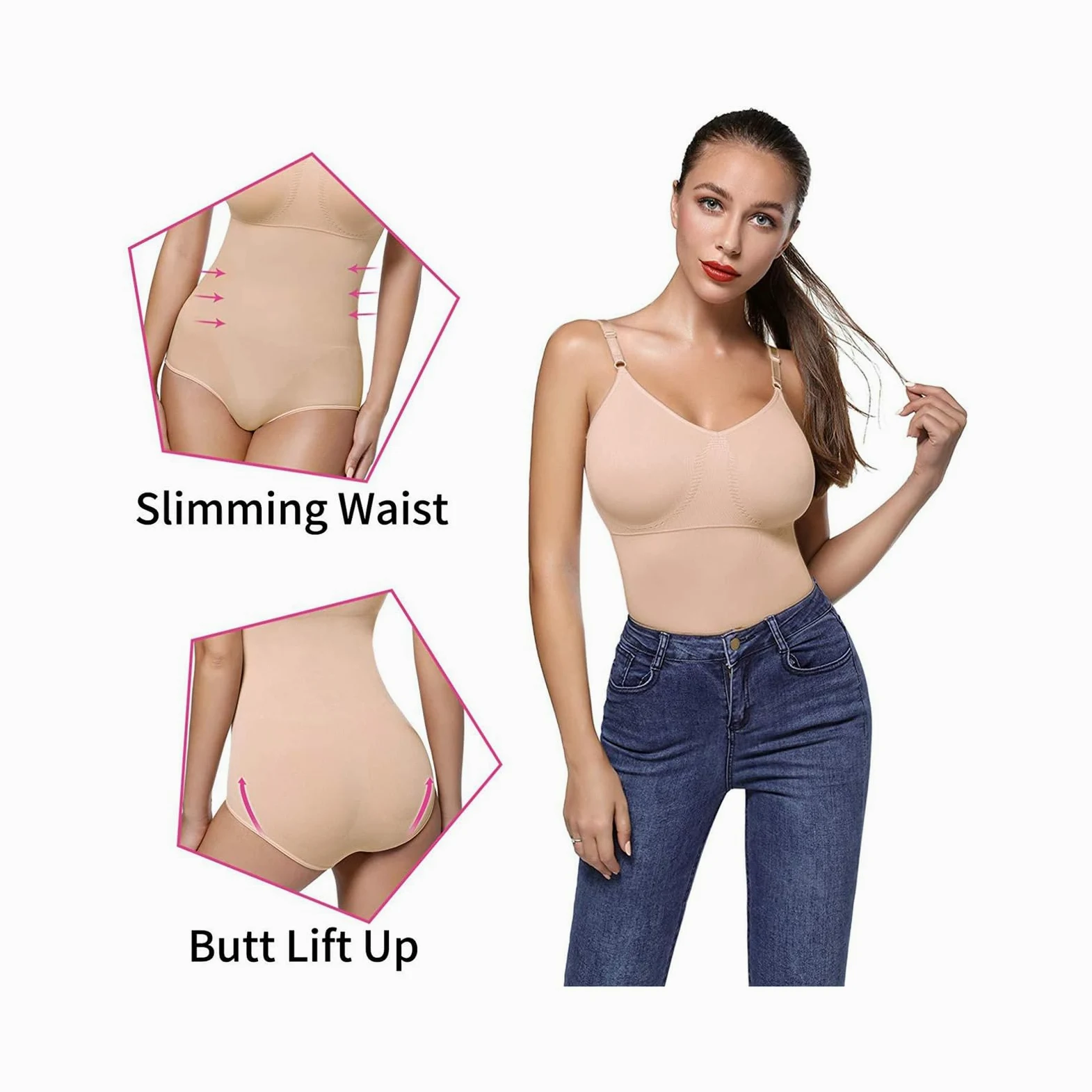 Camisola Shapewear Body Tank Tops para Mujer Control de Barriga Cintura Entrenador Cuerpo Completo Shaper Bustiers Ropa Interior