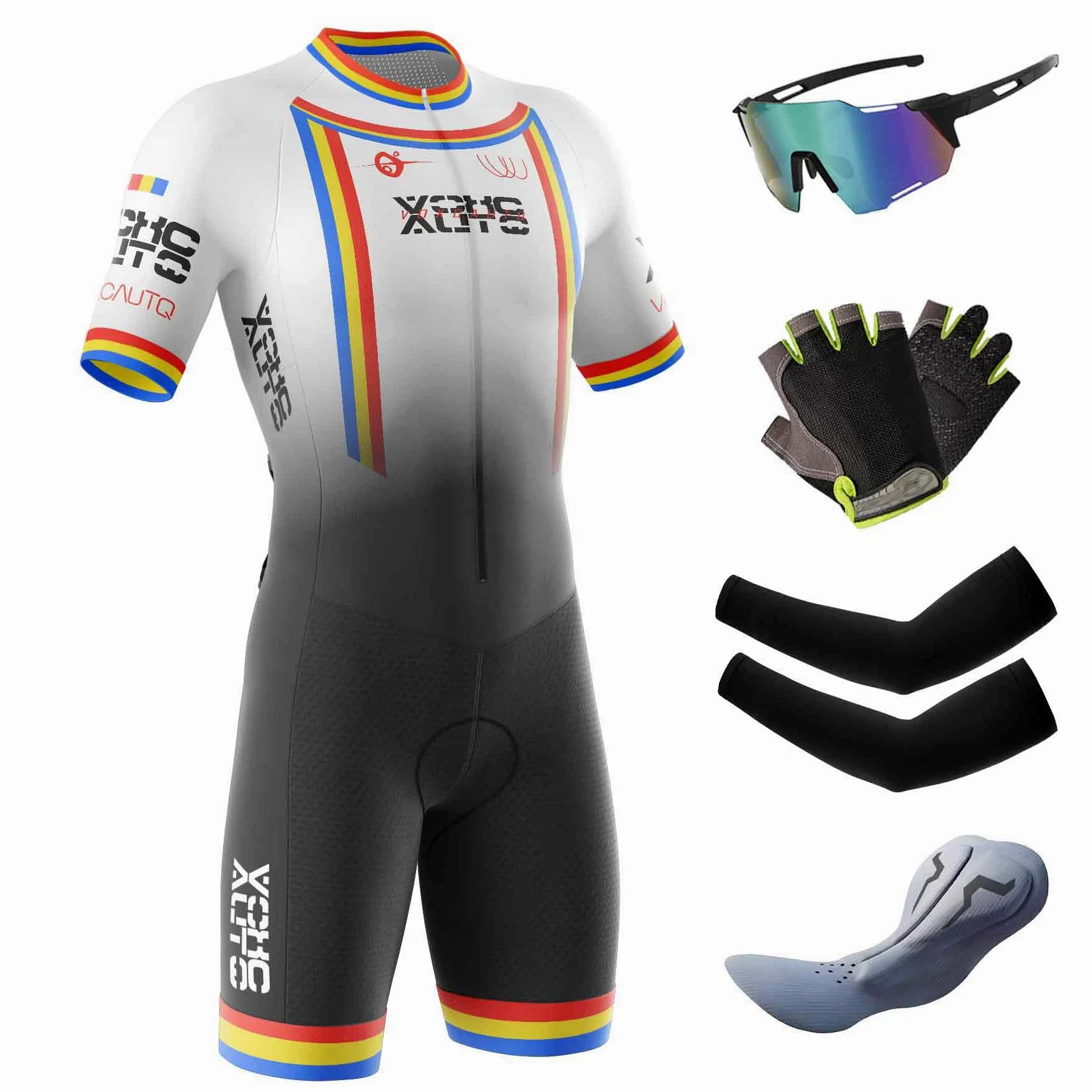 Traje de triatlón para hombre, secado rápido, transpirable, traje de ciclismo para natación, entrenamiento, ciclismo de carretera, ropa de ciclismo