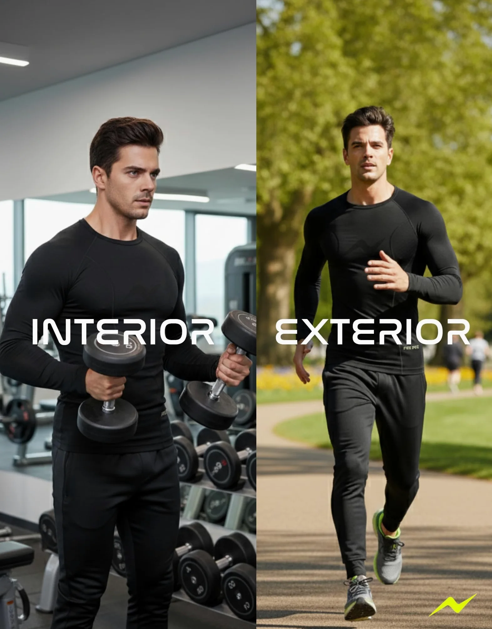 PRS Camiseta Térmica Hombre Manga Larga - Ropa de Hombre - Camiseta Running Transpirable - Camiseta Cuello Redondo Sin Costuras Secado Rápido (Negro, S/M)