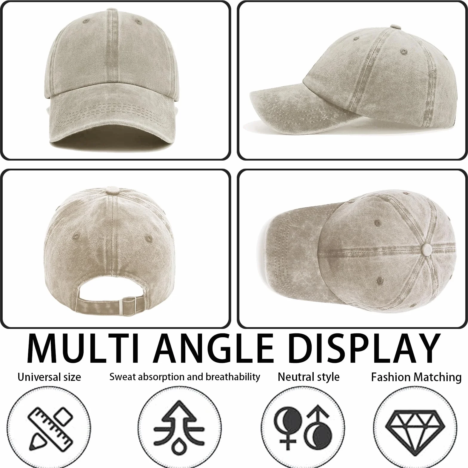 Retro Gorra Beisbol Mujer Lavada Desgastada Visera Hombre Mujer Verano