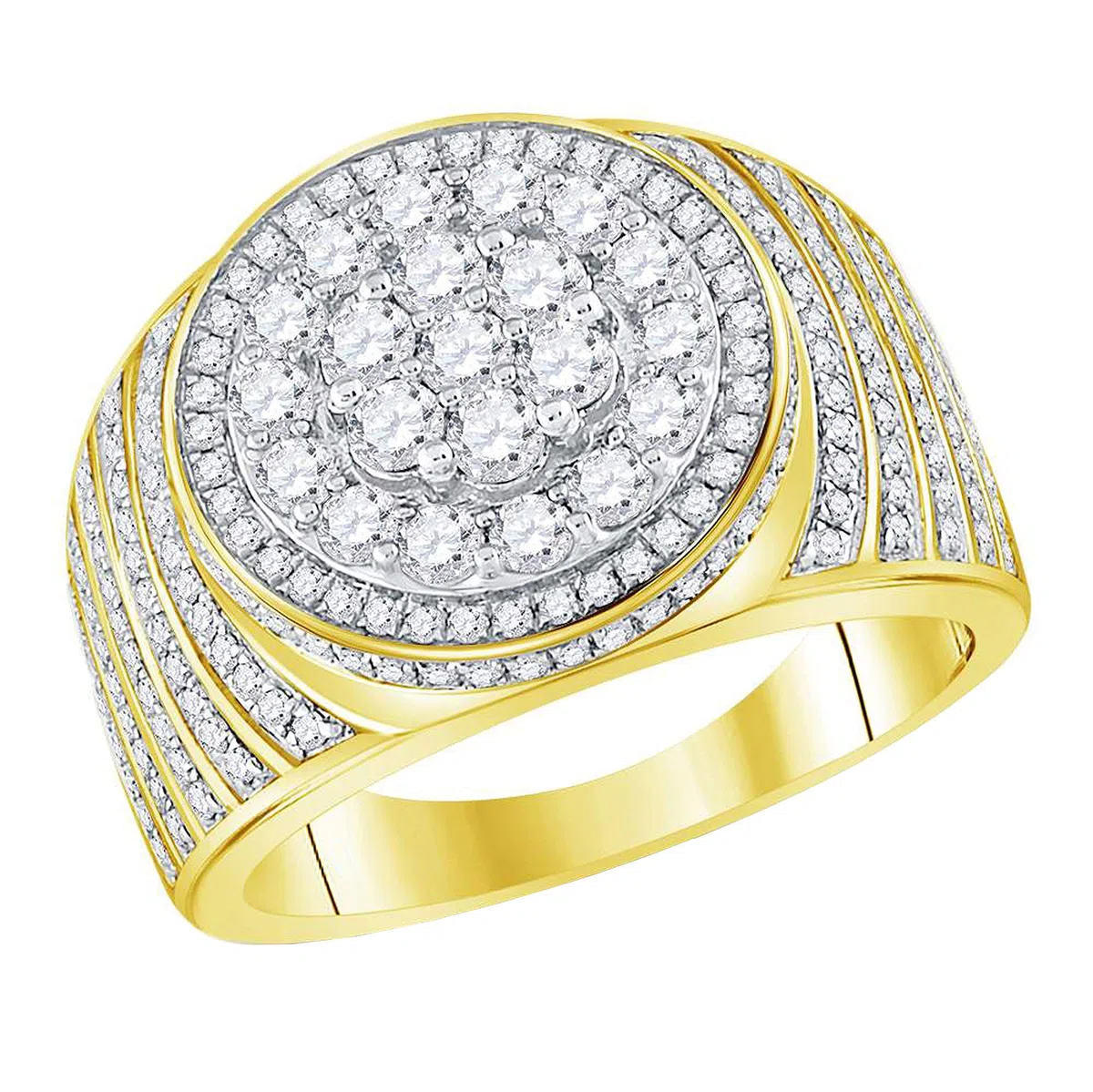Dazzlingrock Collection Alianza de boda de oro amarillo de 10 quilates con diamantes redondos de 2,06 quilates