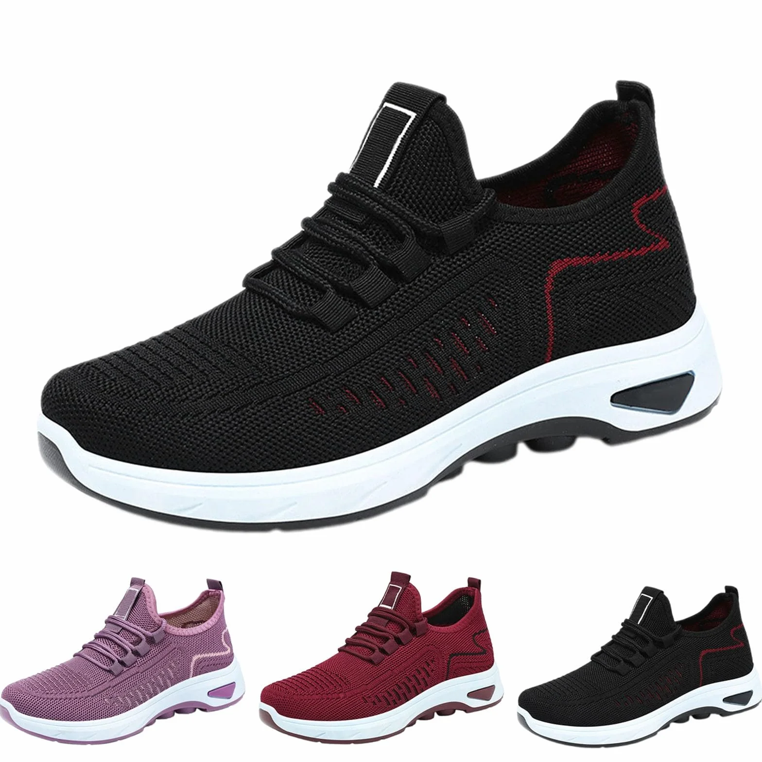 Zapatillas Deportivas Para Mujer Ligeros Clasico Moda Sneakers Slip on Antideslizante Pretty Zapatos Deportivos Sin Cordones Casual Transpirables Calzado Malla Barefoot Entretiempo Para Correr Running