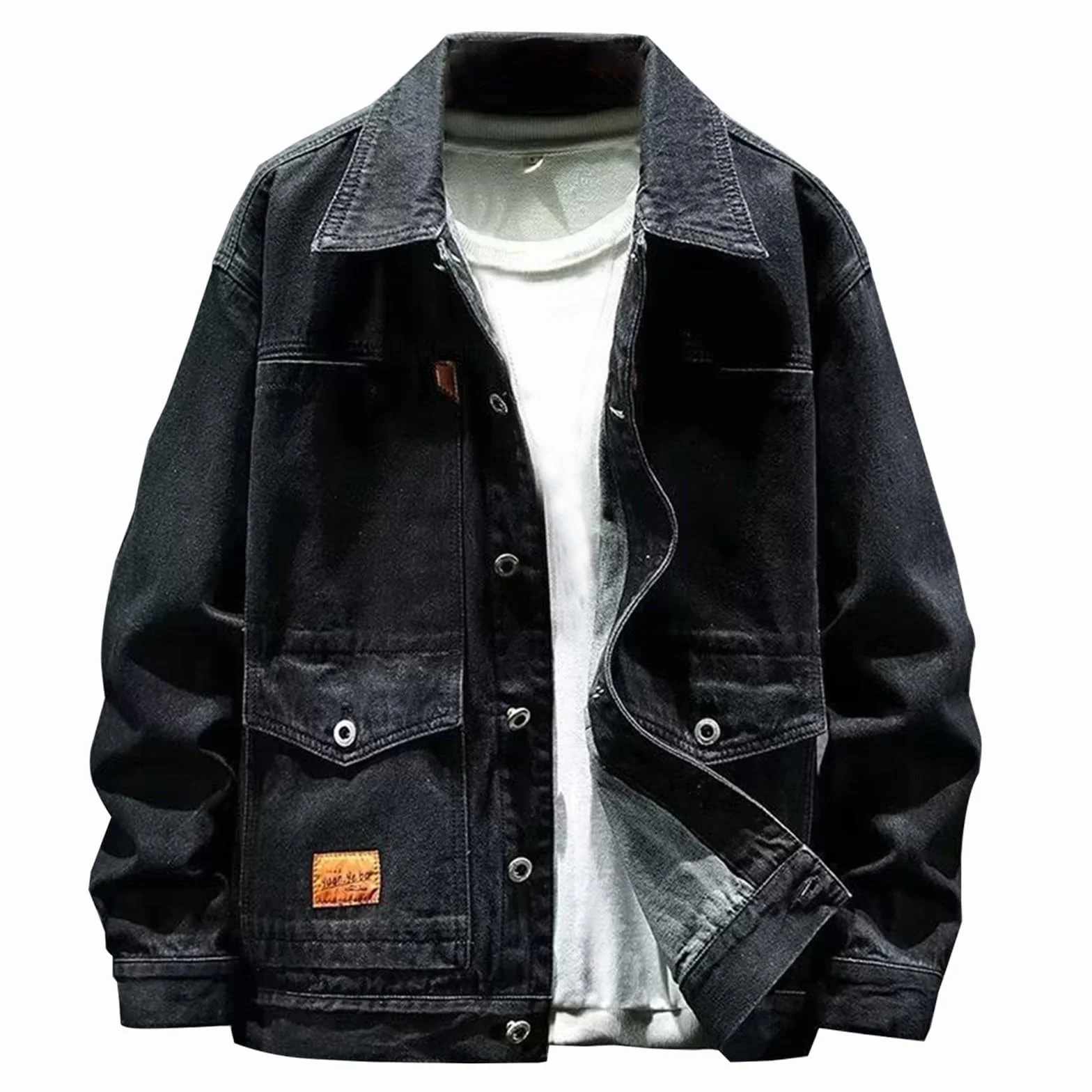 Chaqueta vaquera motero hombre clásica vintage abrigo camionero