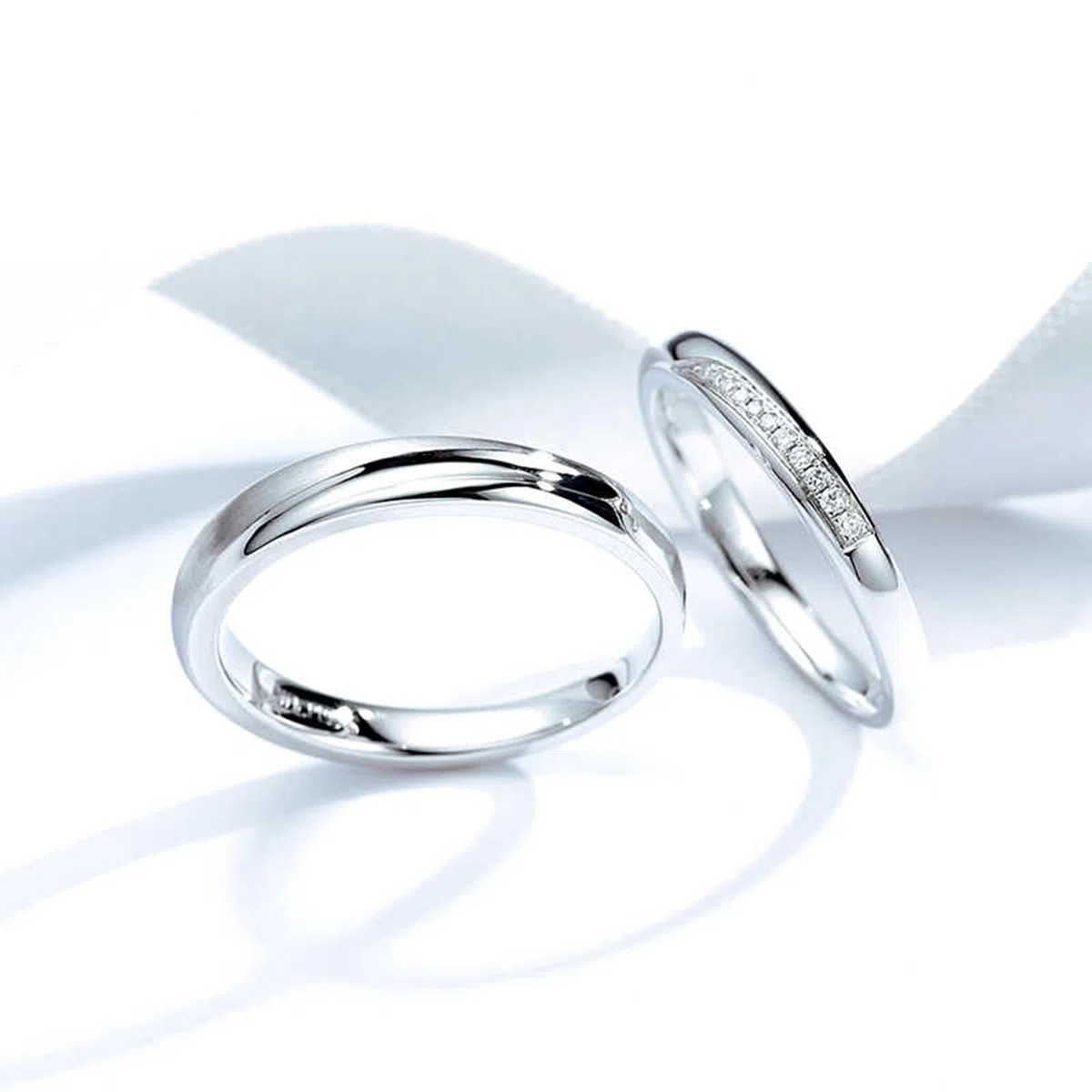 Anillos de compromiso de oro blanco 375, alianzas de boda de oro real de 9 quilates, sin piedras preciosas, anillo de banda de 3,4 mm, para hombre, talla 70 (22,3)