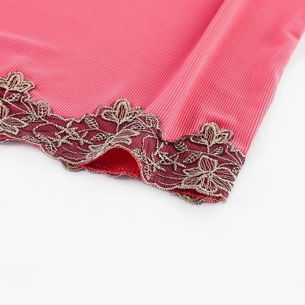 Camisón para Mujer - Vestido De Noche Elegante De Encaje para Mujer, Camisones con Cuello En V, Yardas Grandes, Camisón De Manga Corta, Ropa De Dormir Modal De Seda Helada, Verano