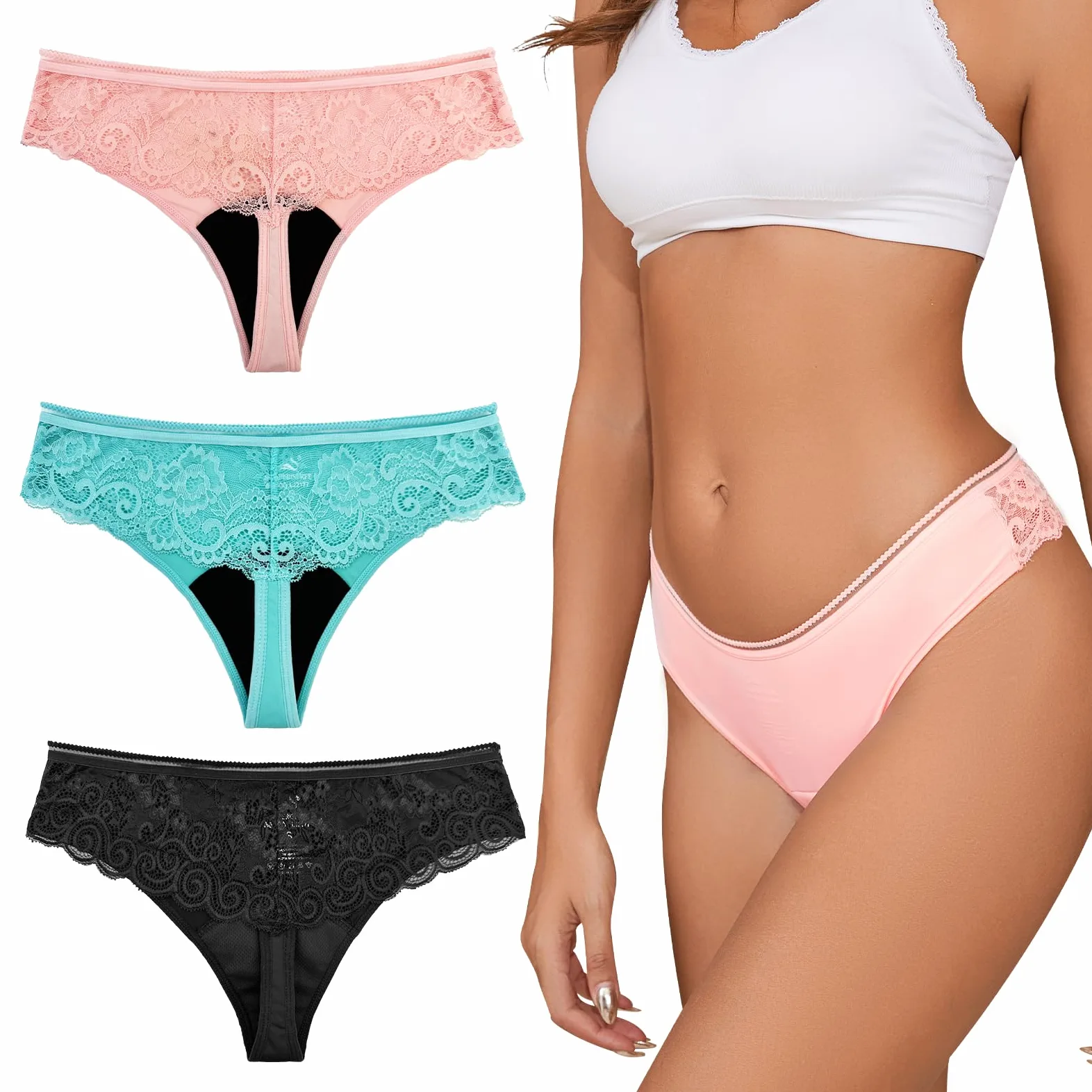 Period Underwear for Women, Leak Proof Period Panties Heavy Flow, Menstrual Incontinence Sporty Brief, Absorbent Panty