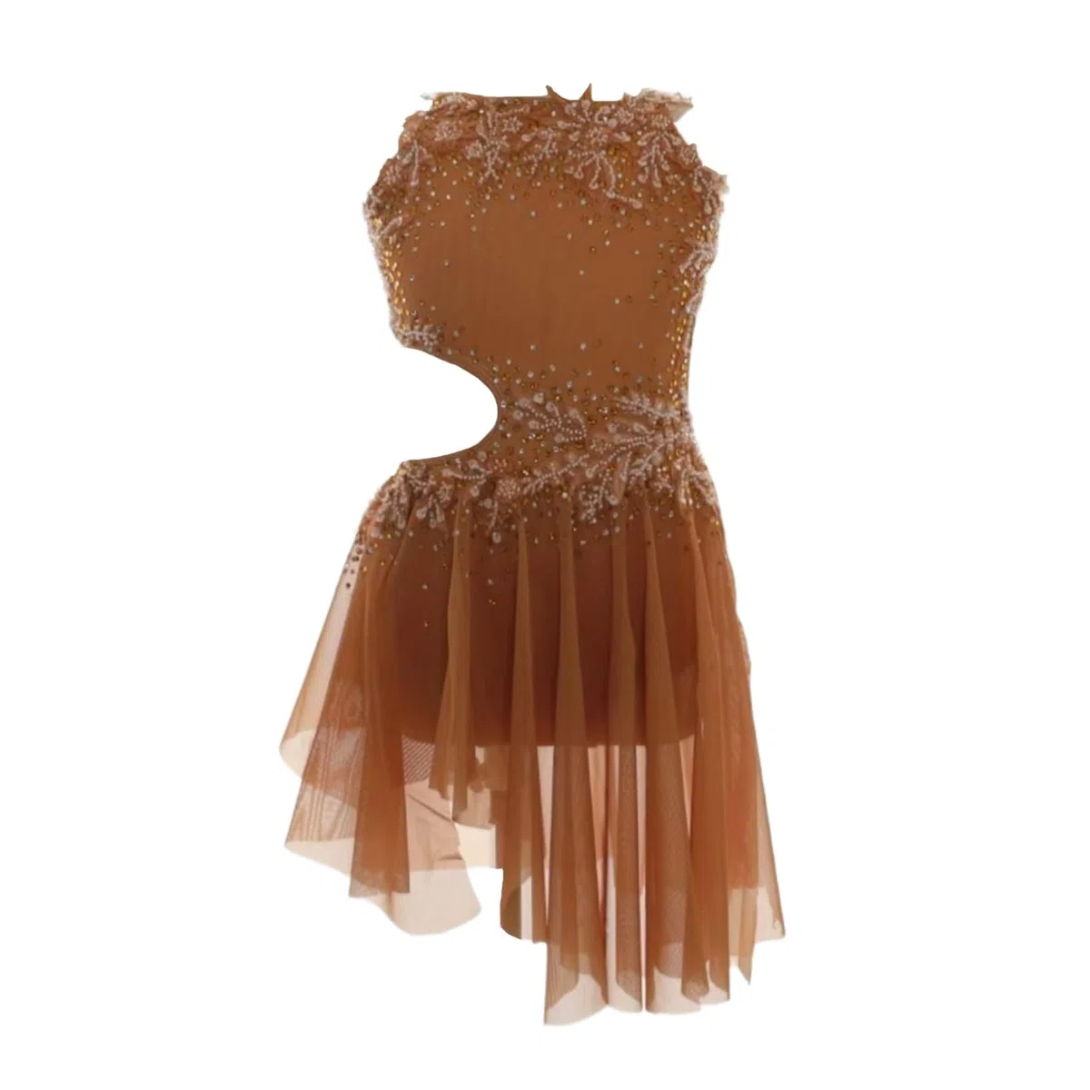 Vestido de danza lírica con pedrería y cut-out mujer y adolescente