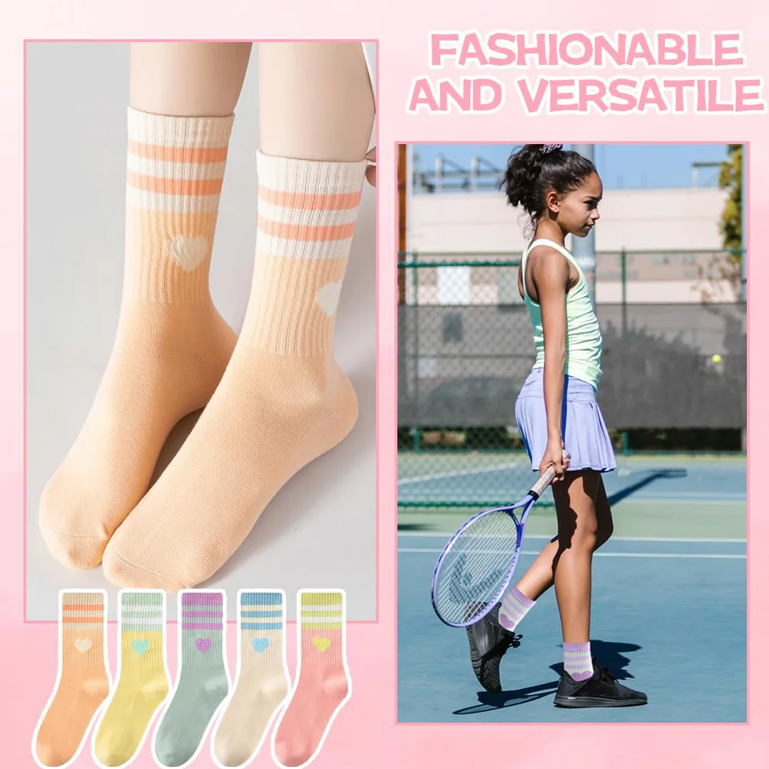 Calcetines Deporte Niña, 6 Pares 35-38,Calcetines Deportivos, Calcetines Coloridos, Calcetines Sin Costuras, Für 8-12 Años Niños