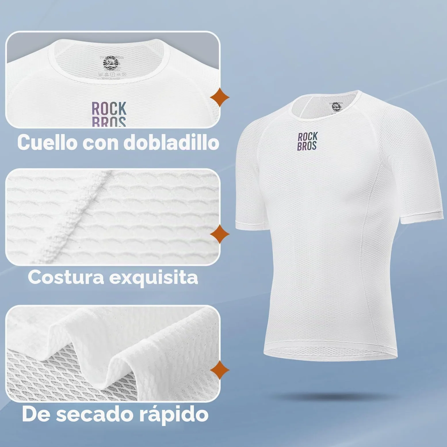 ROCKBROS Camiseta Interior Ciclismo para Hombre Ultraligero, Ropa Interior Deportiva sin Mangas de Verano Transpirable Secado Rápido para Bicicleta Running, M-XXL