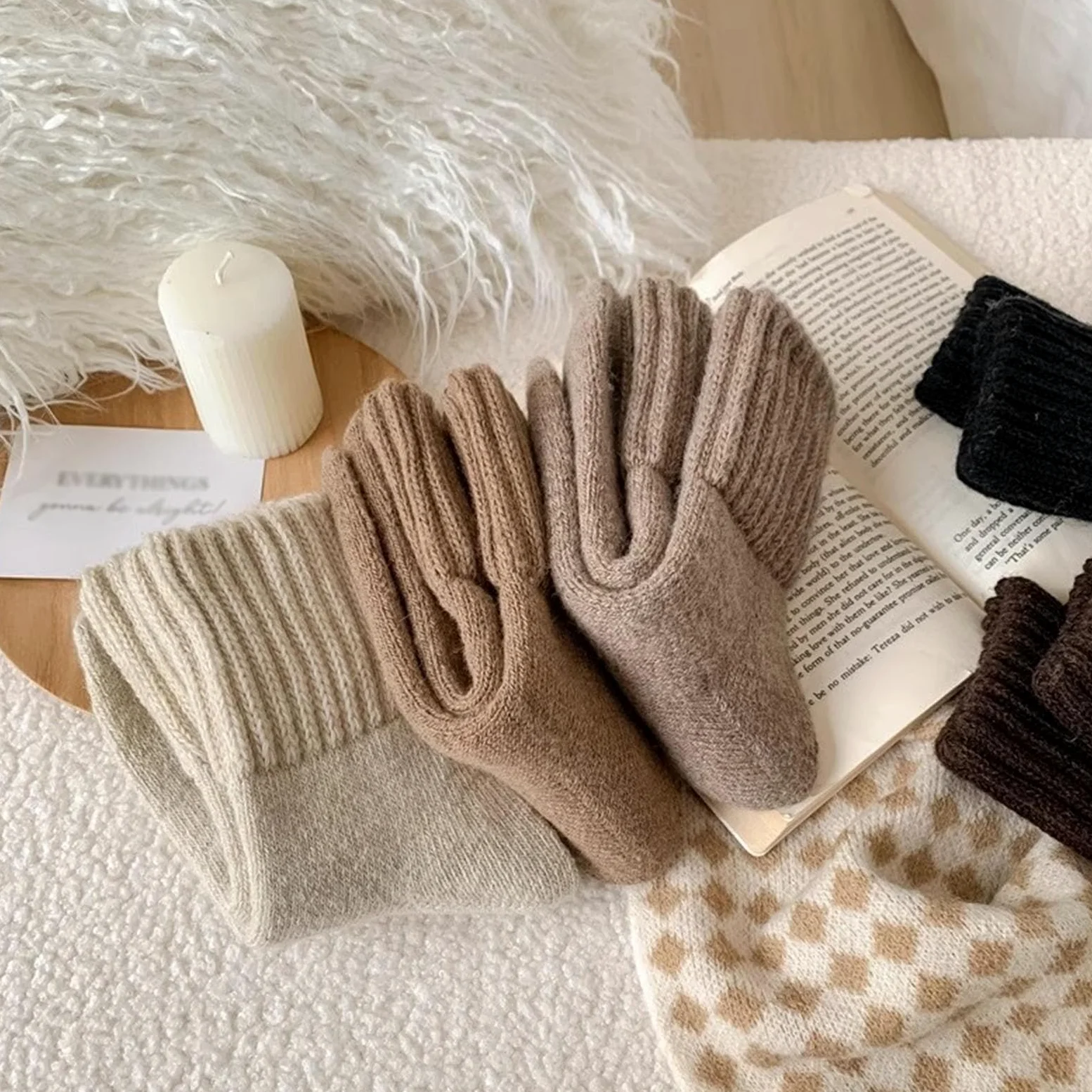 5 pares de calcetines térmicos gruesos para mujer, calcetines térmicos de invierno, cálidos, con cojín completo, para clima frío extremo, senderismo, trabajo