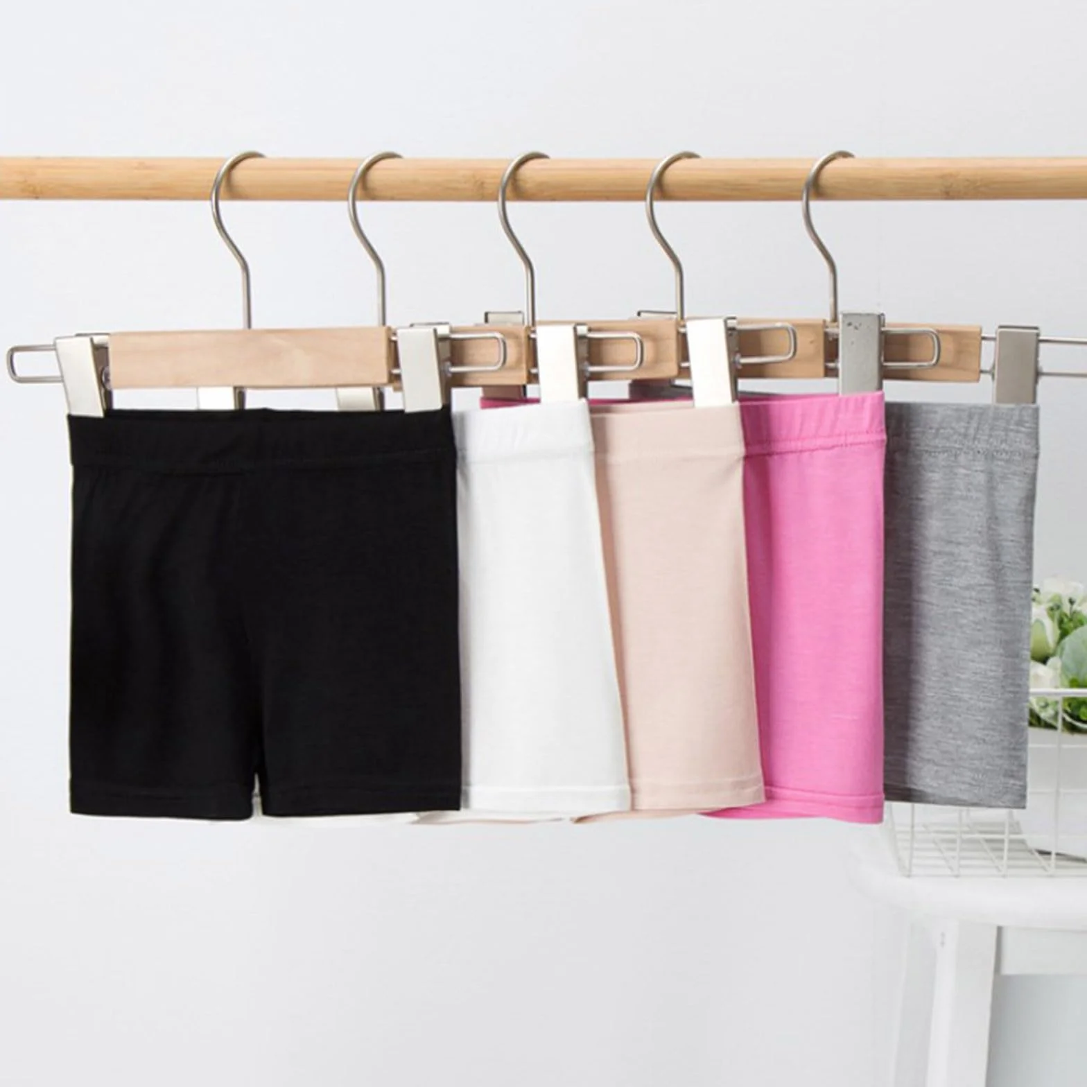 Pantalones cortos de danza para niños transpirables color sólido
