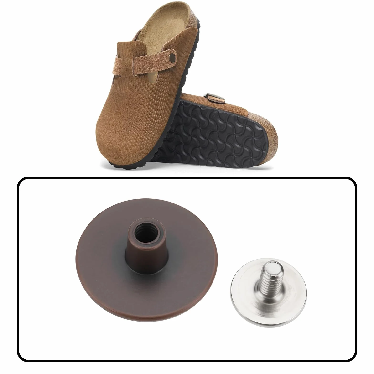 12 Remaches de 12,5 Mm Compatible con Birkenstock Compatible con Boston Zuecos para Plantillas de Gamuza Y Cuero.