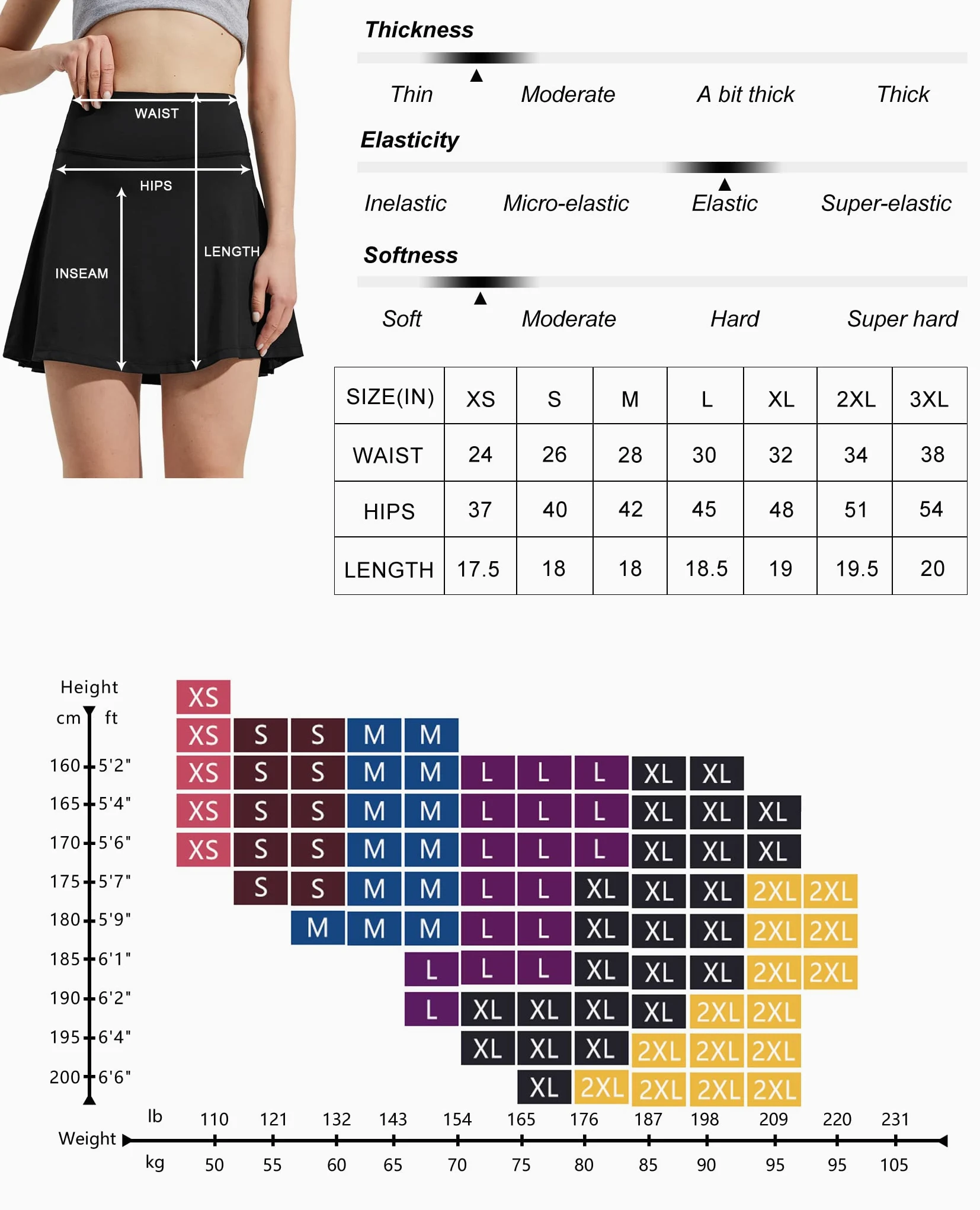 ZUTY Faldas de tenis de cintura alta de 18 pulgadas para mujer, faldas con bolsillos, informales, modestas, largas, para golf, atletismo, para correr, Negro, 3X-Large