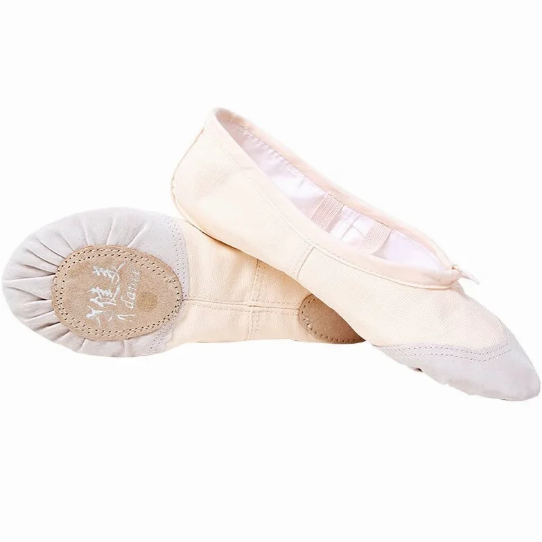 Zapatos de Baile de Ballet para niñas Zapatillas de Ballet de Suela Blanda de Lona para niños Zapatos de práctica cómodos para niños Zapato de Bailarina para Mujeres (Color : Beige, Tamaño del zapat