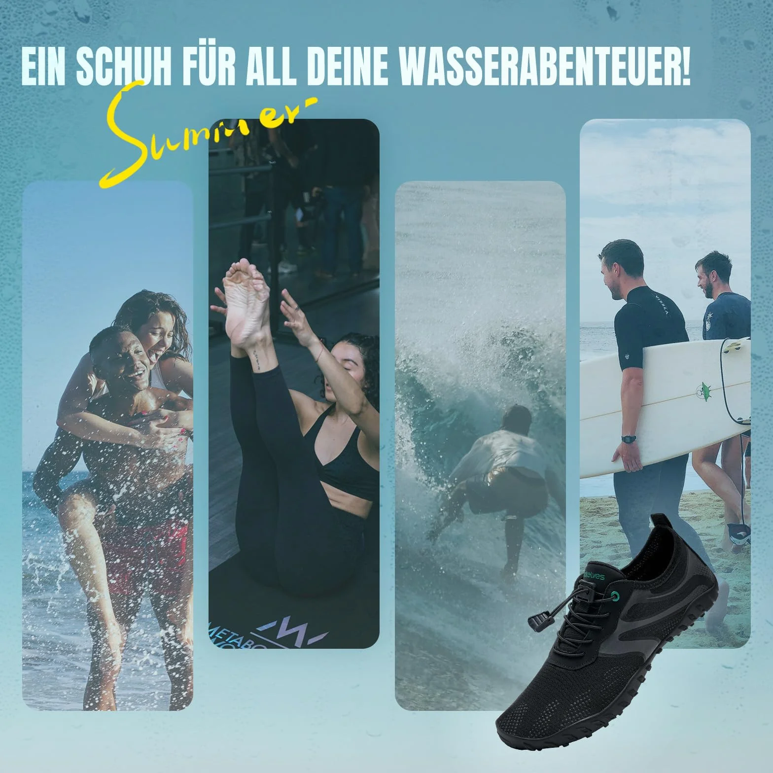 Zapatos de Agua Hombre Mujer Antideslizante Secado Rápido Resistentes Duraderos Unisex Playa Natación