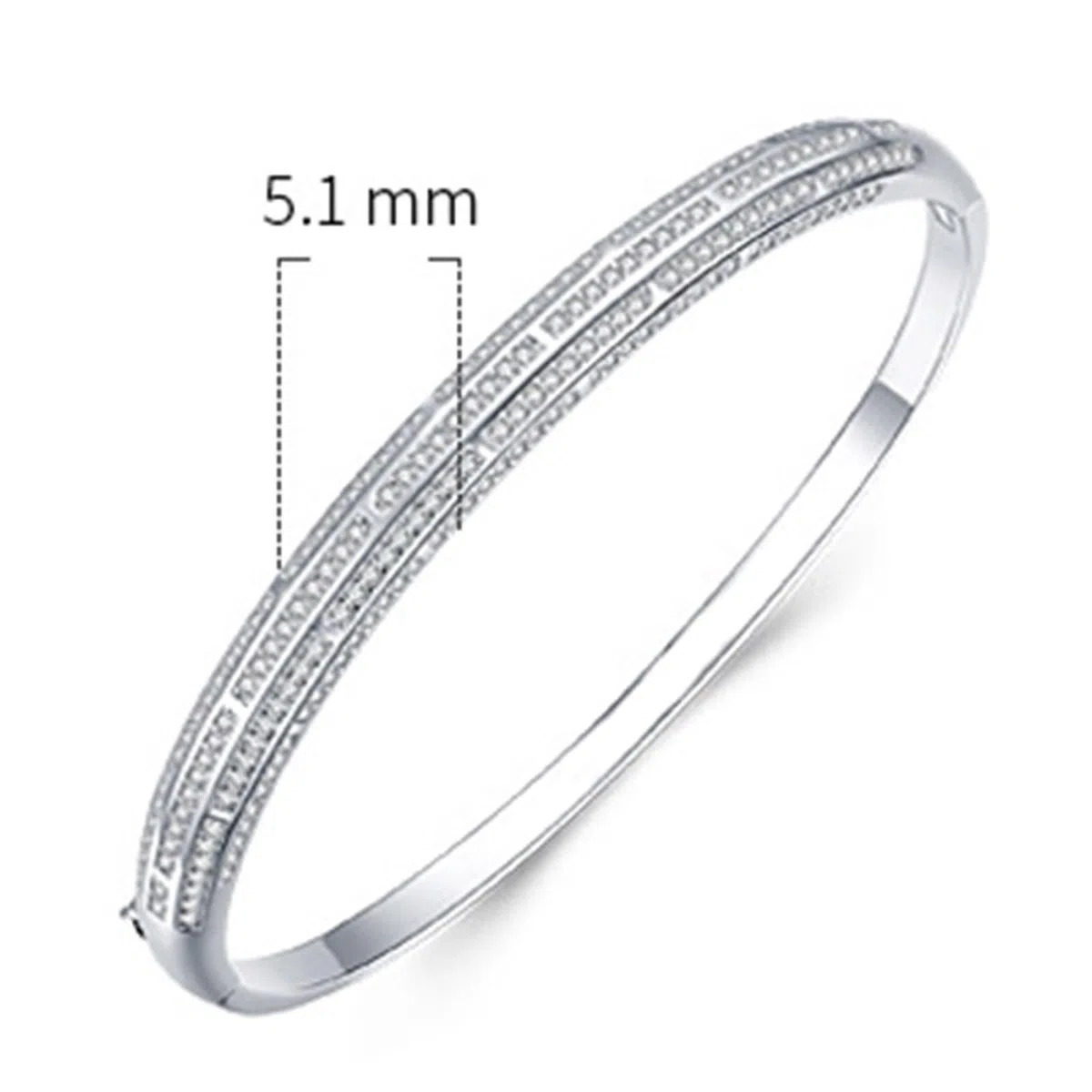 Pulsera de novia, pulsera para mujer, elegante, brillante, con moissanita, oro blanco y platino 950