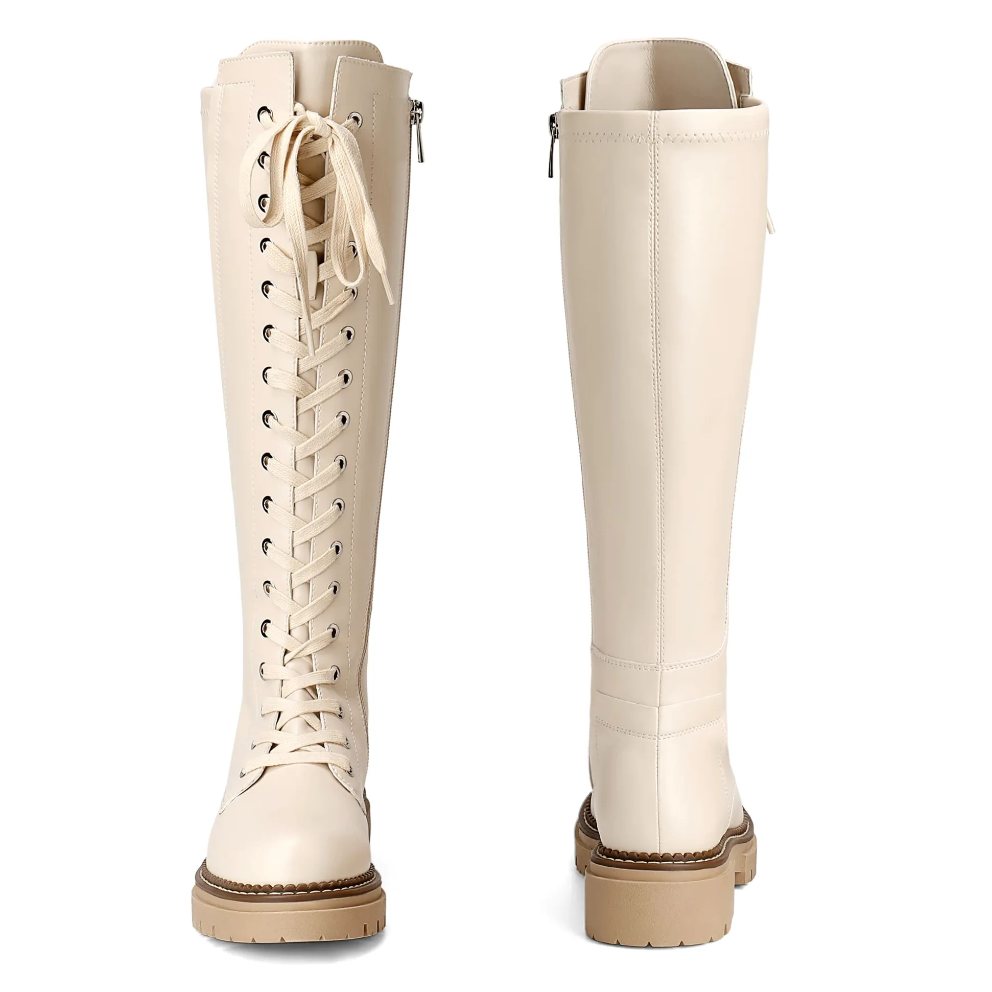 DREAM PAIRS Botas de Caña Alta Mujer con Cordones hasta la Rodilla con Suela Antideslizante Elegante y Práctica SDKB2203W-E