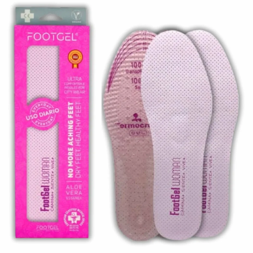 2 Pares Plantillas Gel Mujer Trabajo | Plantillas Mujer Uso Diario Transpirables, Cómodas | Estabilizadoras, Previenen Lesiones, Dolores en Pies, Rodillas y Lumbares | Tallas 35 a 38