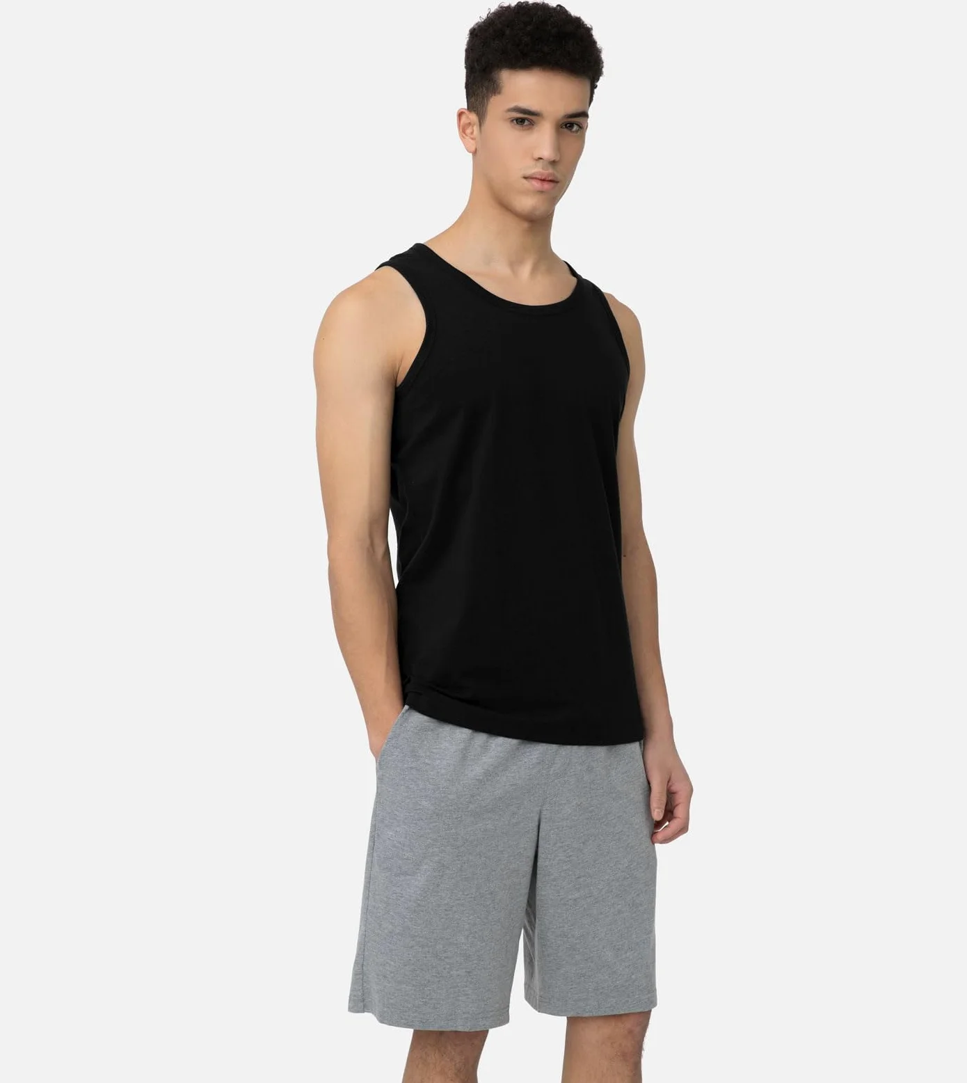 LAPASA Camiseta Tirante Hombre (Pack de 4) 100% Algodón Puro Ropa Interior sin Manga Masculino Tank Top Gym Deporte Ejercicio Gimnasio Verano Blanca Negra Gris M36