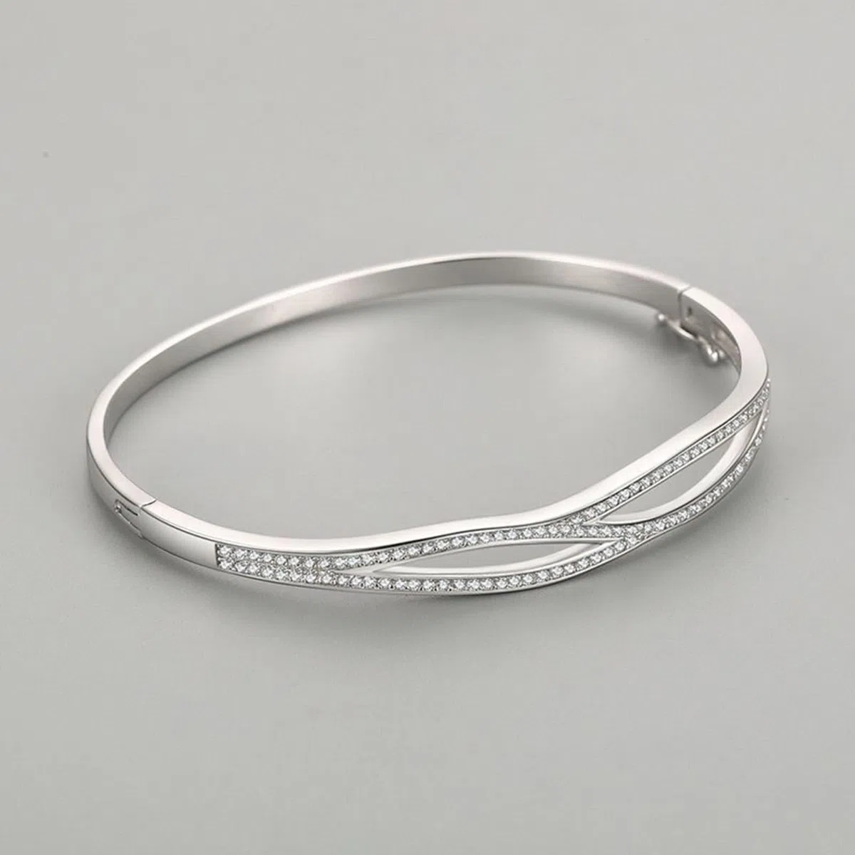 Pulsera de madre e hija, pulseras para mujer, cruz de doble capa con moissanita redonda, oro blanco y platino 950