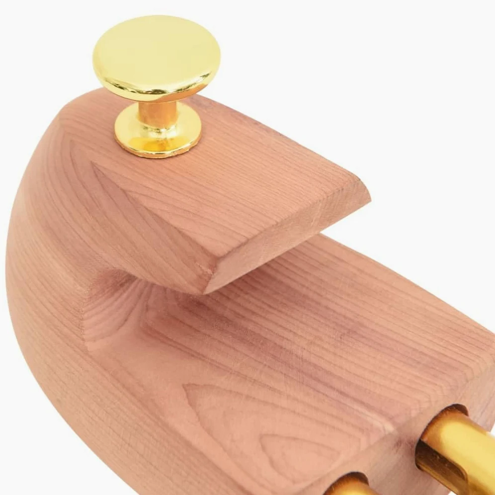 Horma de zapatos con calzador de madera maciza de cedro para la UE 40-41, moldeador de zapatos ajustable y dilatador de zapatos para hombre y mujer, proporciona estabilidad de forma, evita