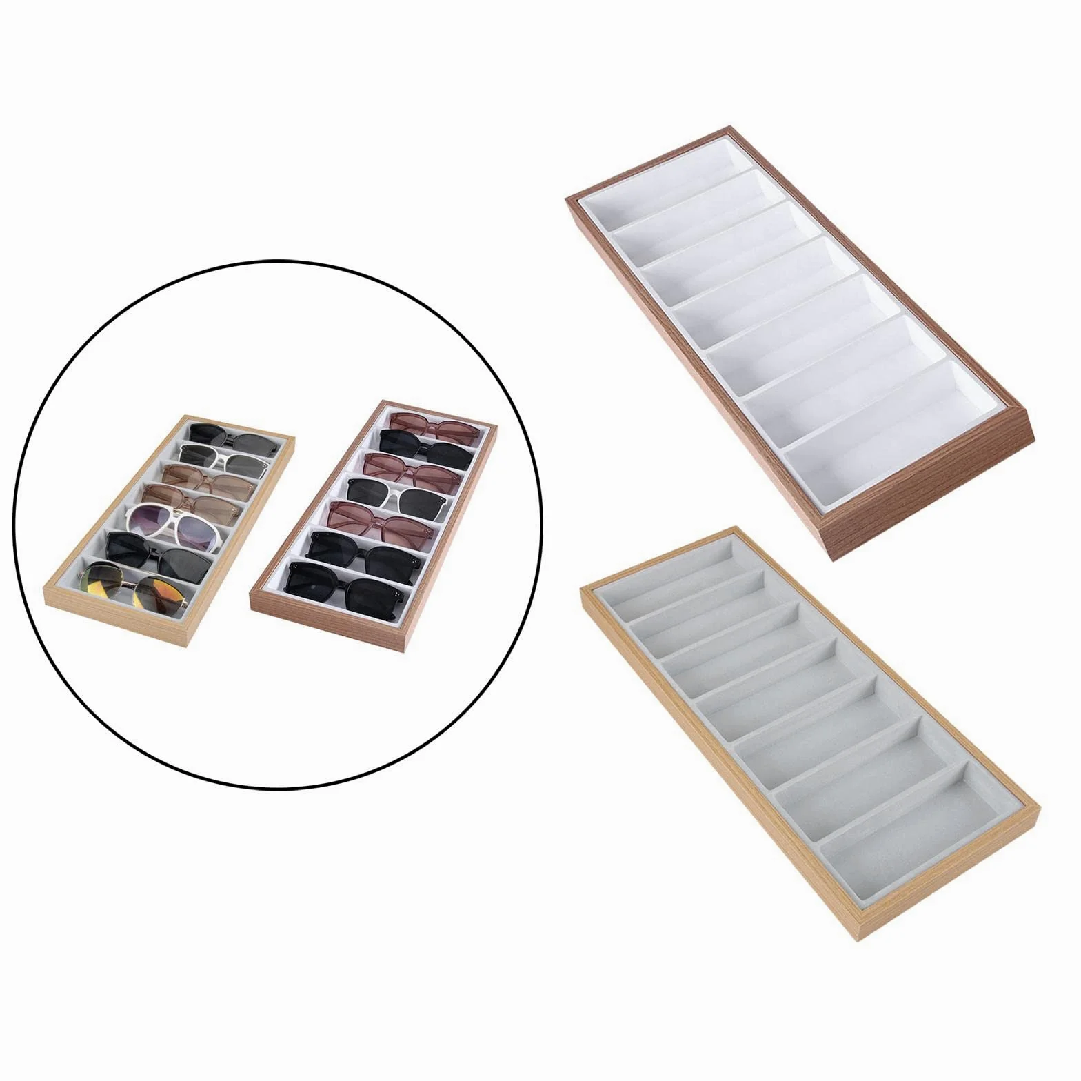 Colcolo 2pcs Gafas Joyería Bandeja Apilable Gafas de Terre Organizador de Almacenamiento