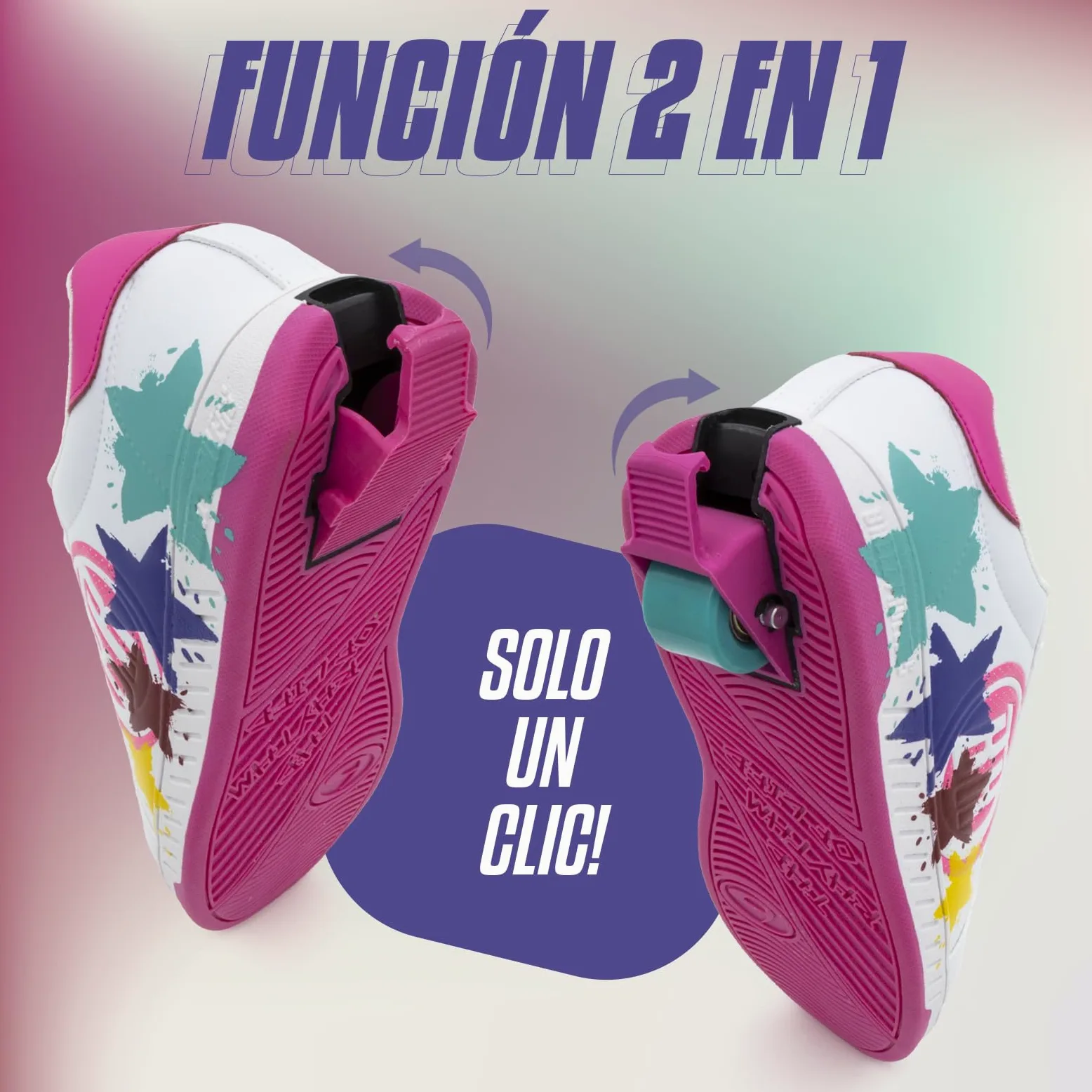 Breezy Rollers 2180373 Zapatos con Ruedas para Niñas, Zapatillas con una Rueda, Zapatillas Niñas 2 En 1 con Rueda Retráctil