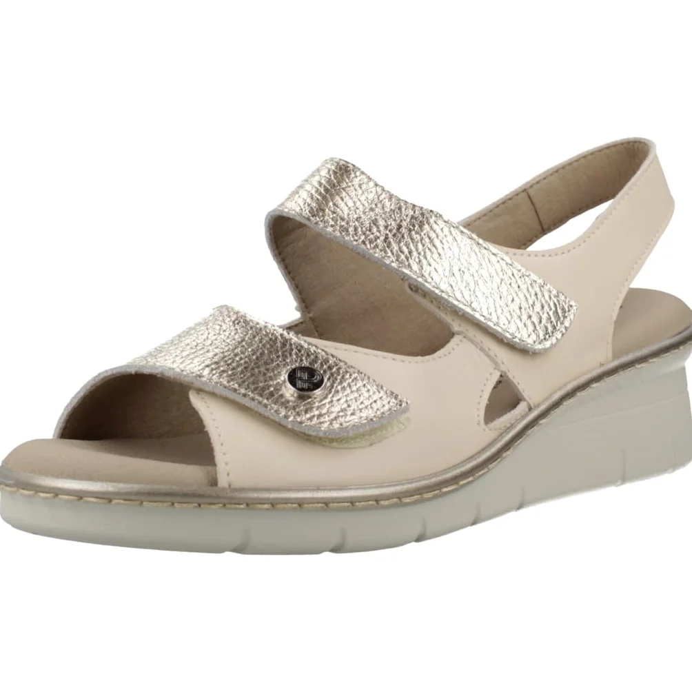 Pitillos - Sandalias Pitillos 11010 Mujer | Color Crema y Oro | Piel con Plantilla Extraíble | Hecho en España - Cuero