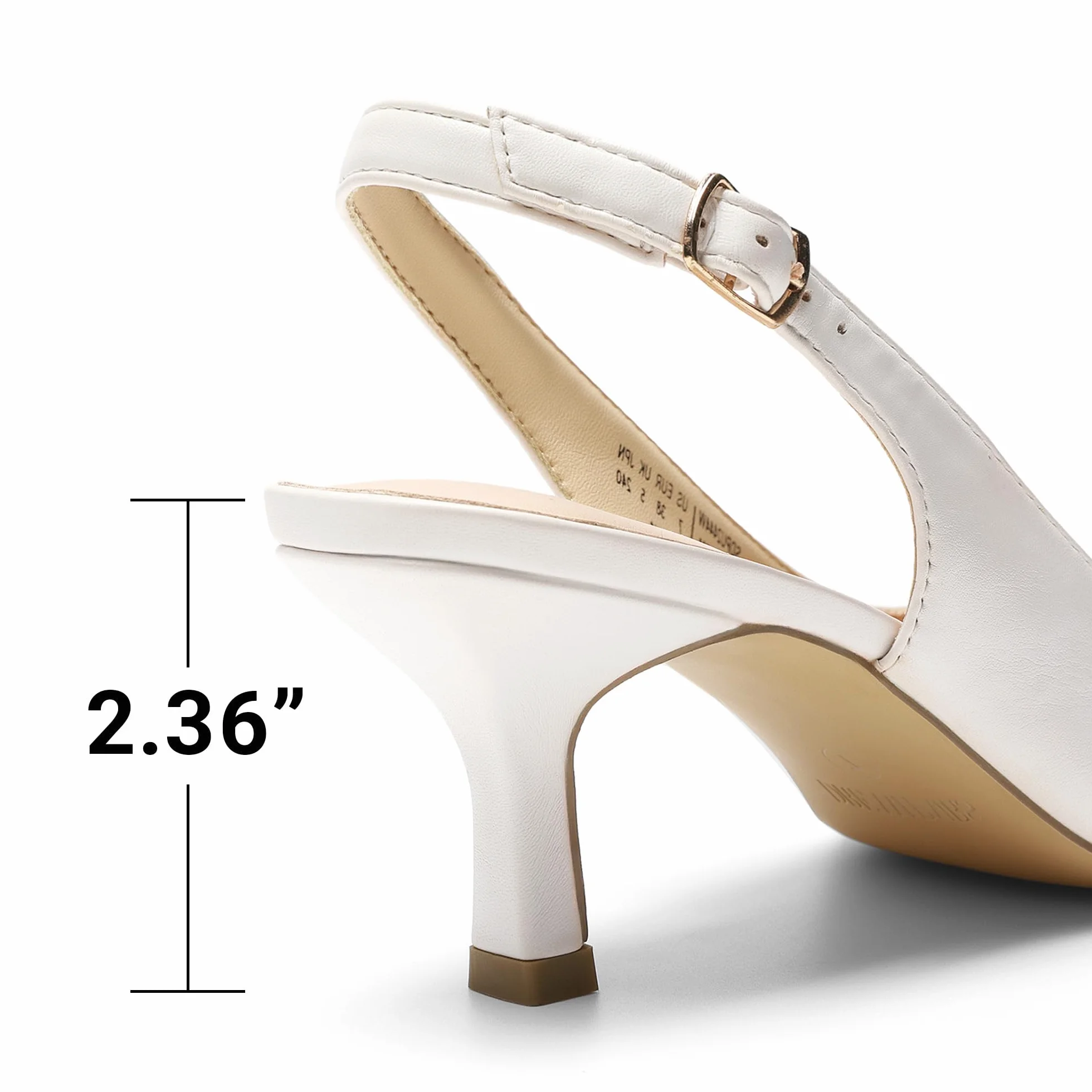 DREAM PAIRS Zapatos de Tacón Gato Clásicos Mujer Slingback PU