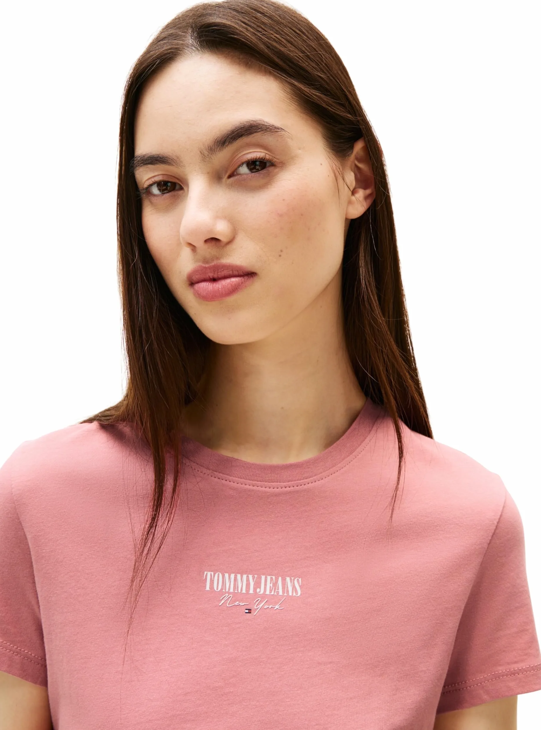 Tommy Jeans Camisetas de Manga Corta Pack de 2 Mujer Essential Logo tee Cuello Redondo