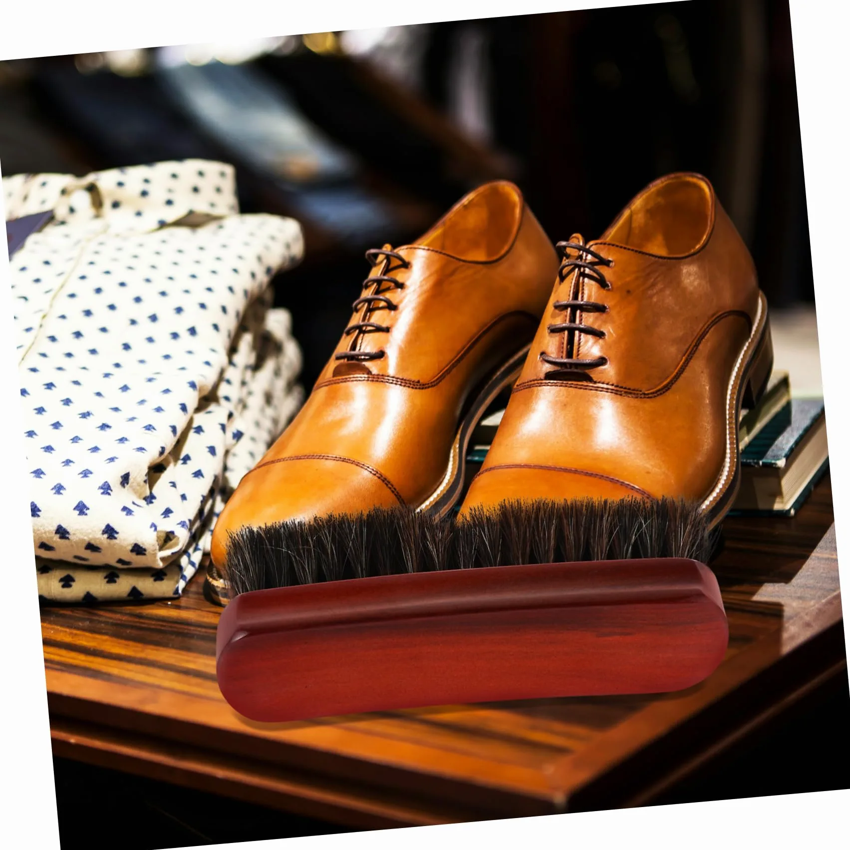 VALICLUD 3piezas Cepillo De Limpieza De Zapatos De Madera Cerdas De Crin De Caballo Herramienta Práctica para Pulido para Calzado y Accesorios