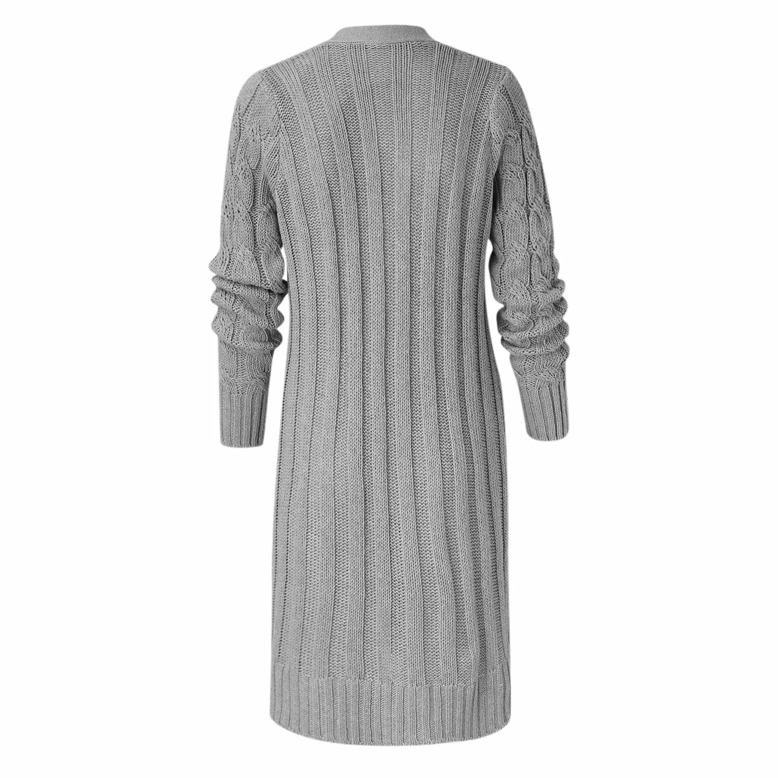 Chaqueta de punto larga para mujer con botones, abrigo de punto grueso con bolsillos, abrigo de punto largo con bolsillos, abrigo de punto de manga larga para otoño, entretiempo, chaqueta gruesa