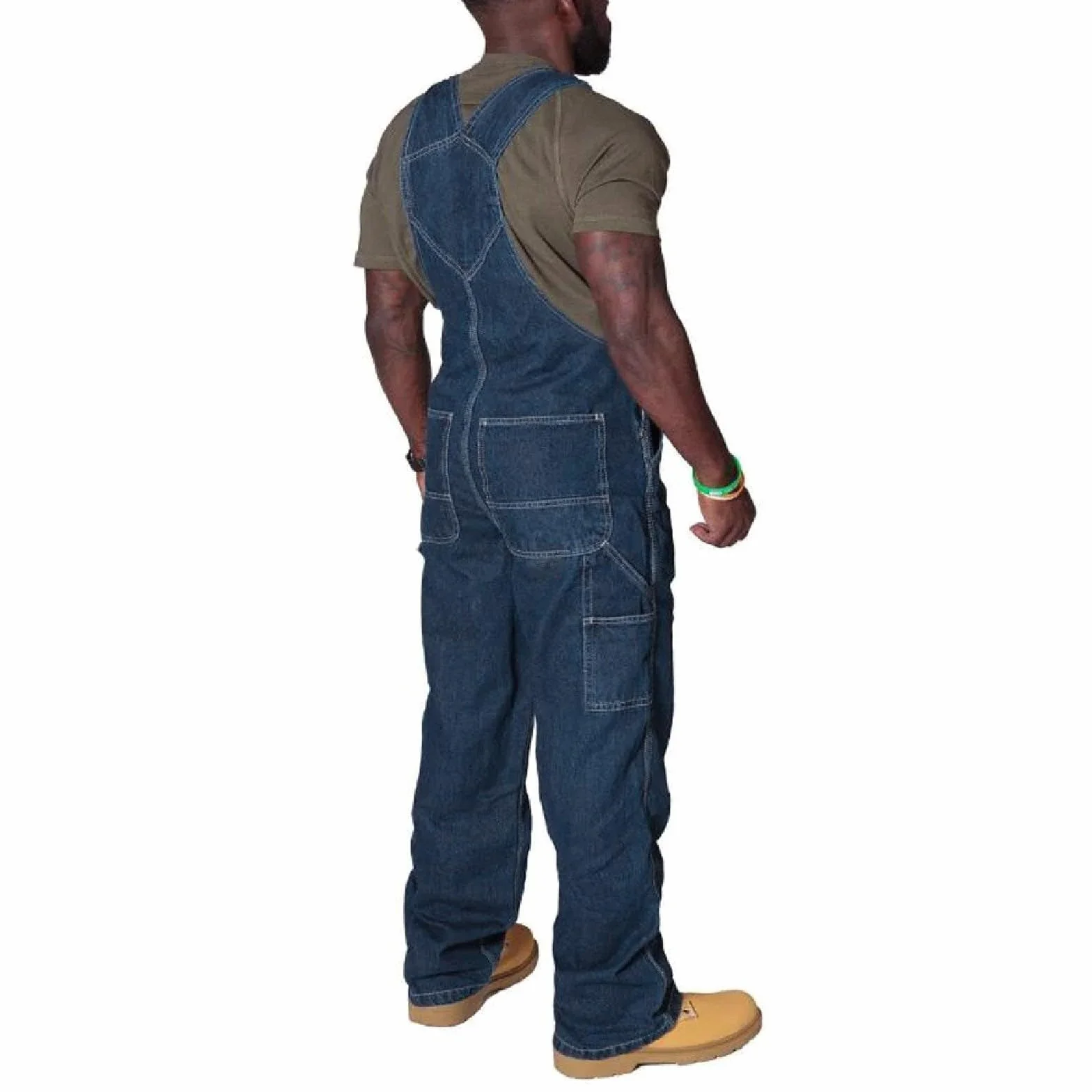 Mono de trabajo peto vaquero para hombre, tirantes ajustables, varios bolsillos para herramientas, corte holgado