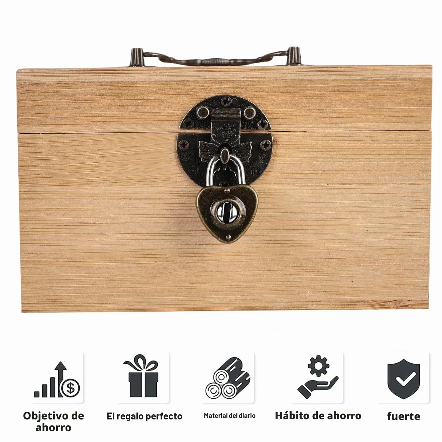 Nizirioo Baúl del tesoro de madera, cofre del tesoro con cerraduras, cofre del tesoro para pintar, joyero