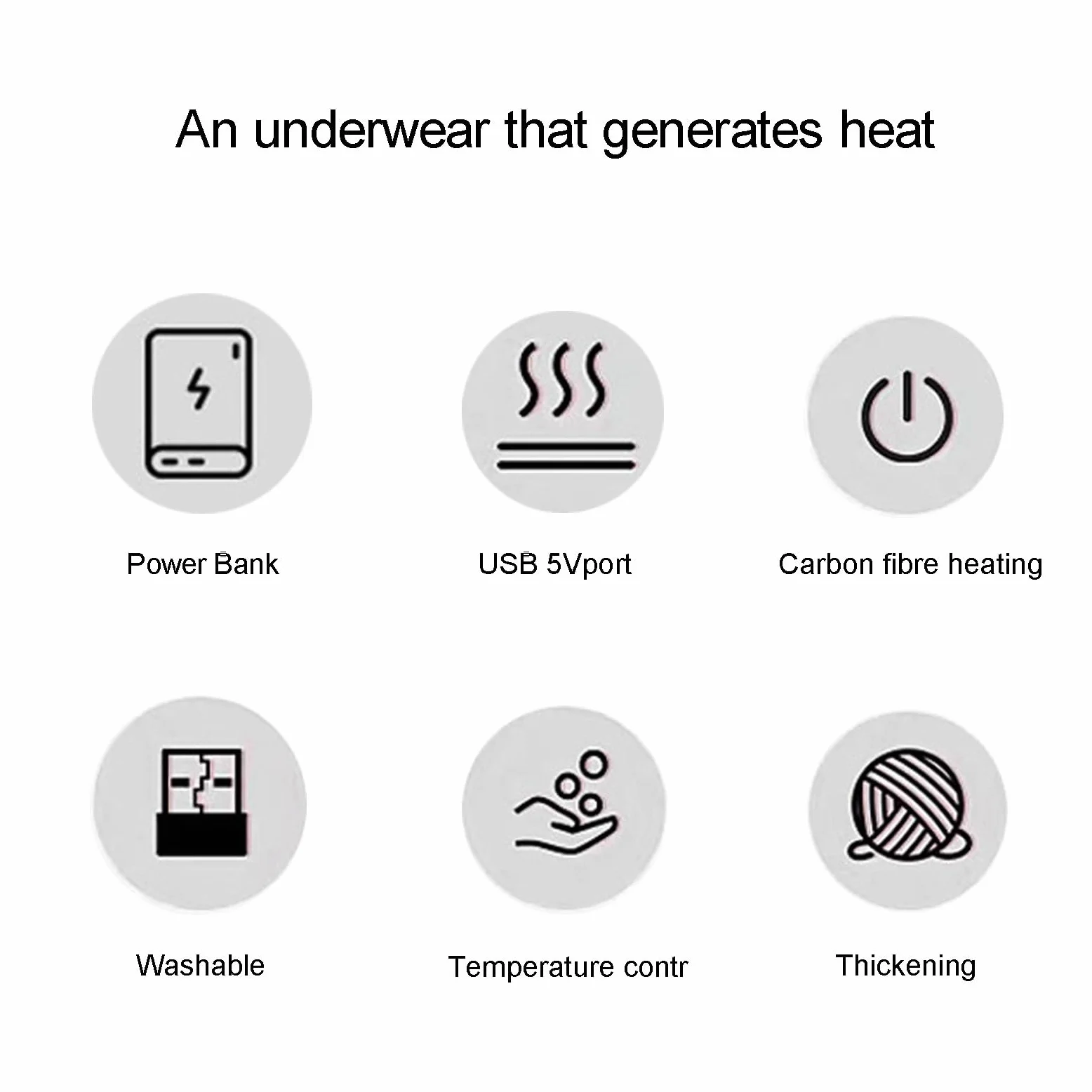 Calefacción Ropa Interior,Invierno Caliente USB Calefacción Ropa Interior Térmica Traje De 6 Zonas De Calefacción Hombres Y Mujeres Modelos