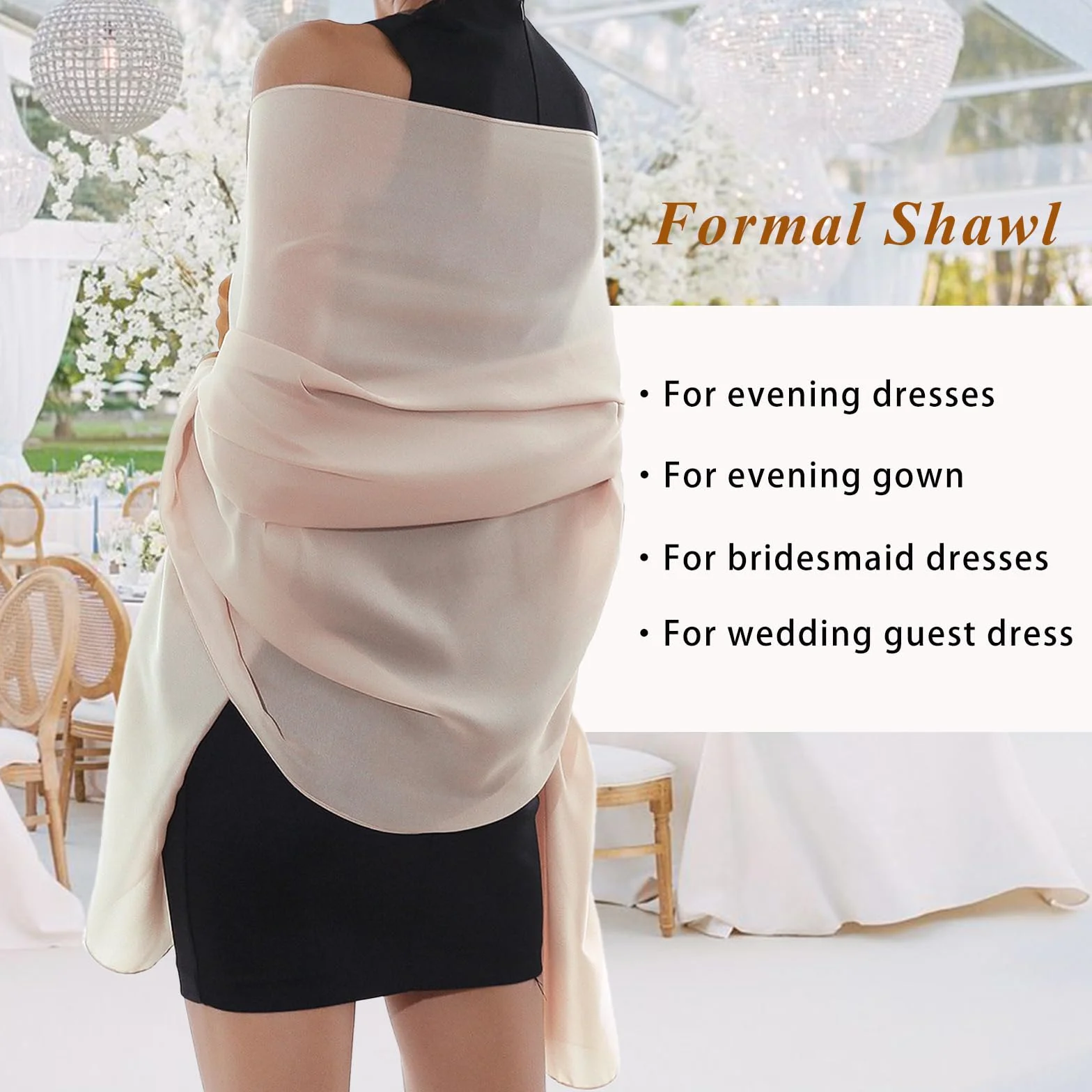Chal para mujer de gasa RIIQIICHY, pashmina ligero para boda y vestidos de noche
