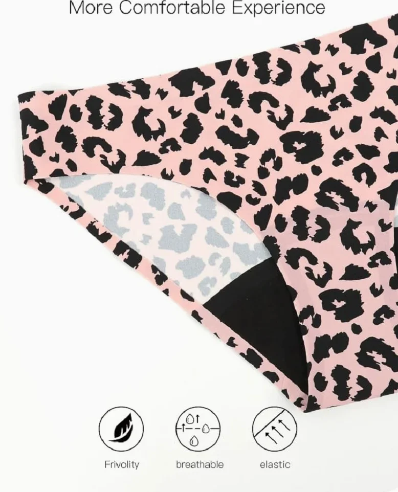Braguitas de Algodón para Mujer Cómodas para El Período para Adolescentes para Flujo Abundante Absorbentes Ropa Interior deportiva Paquete de 5 Paquete Múltiple Talla M