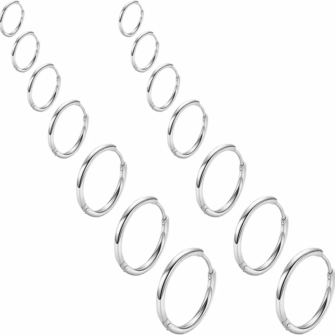 Aretes de Aro Acero Inoxidable para Mujer y Hombre