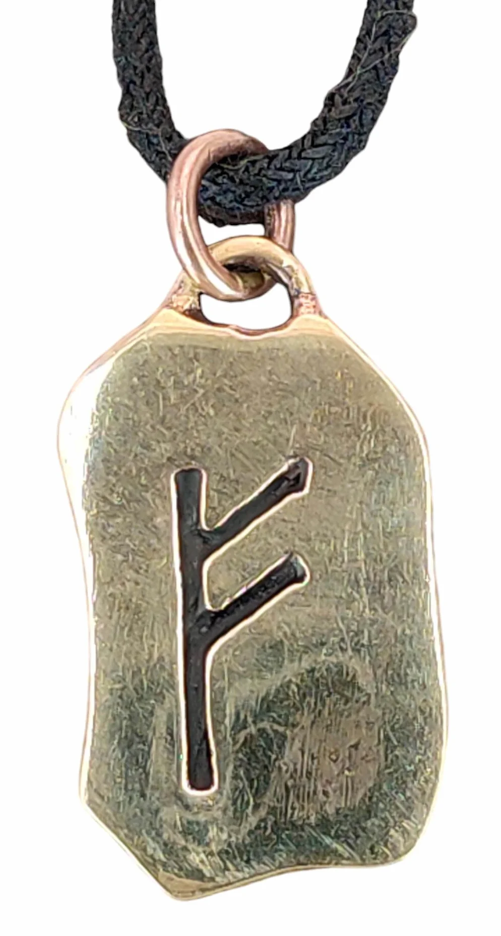 Kiss of Leather Colgante Fehu runas de bronce n° 87, Bronce